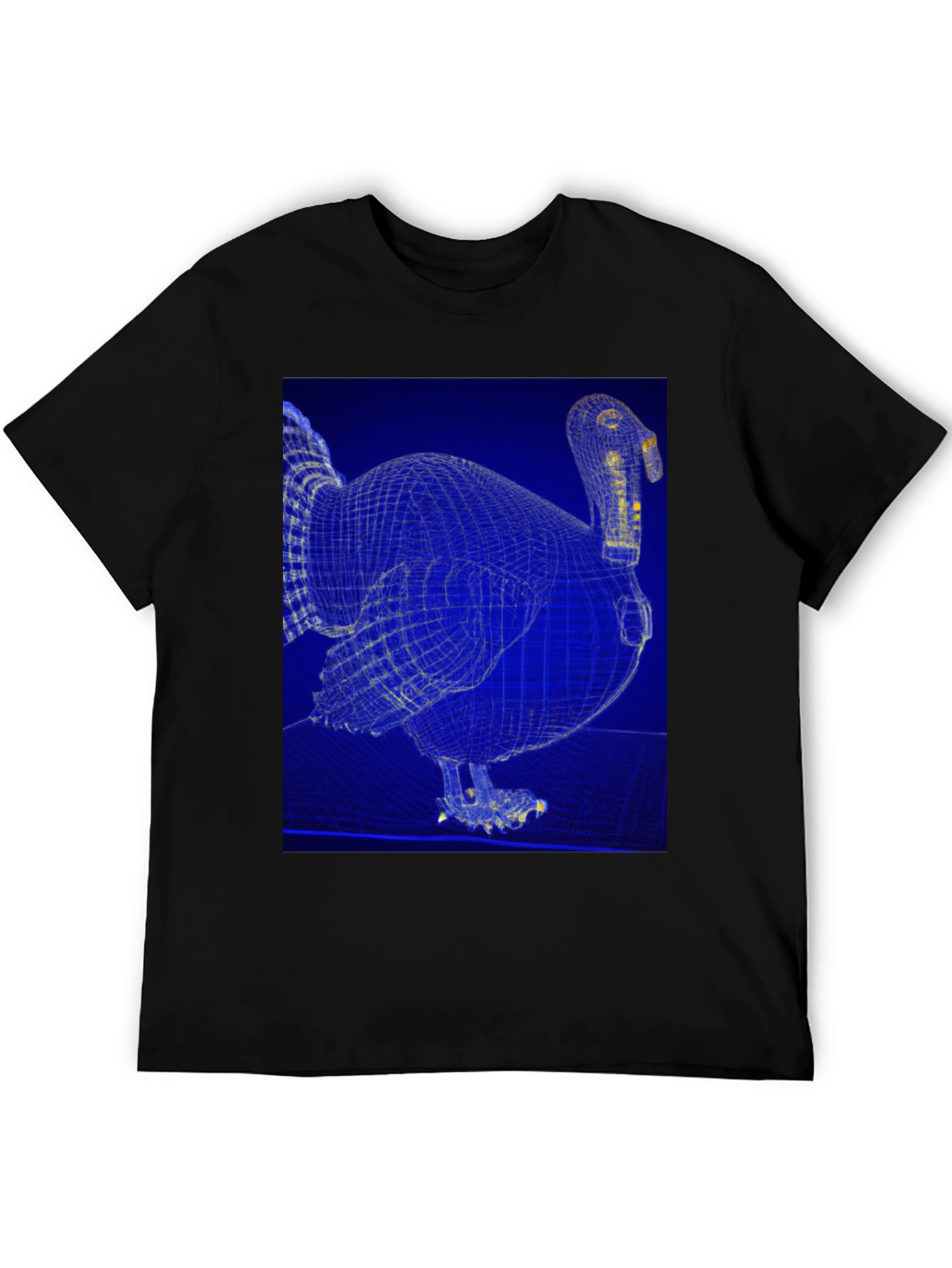 Wireframe Turkey Graphic Tee - Quirky Design