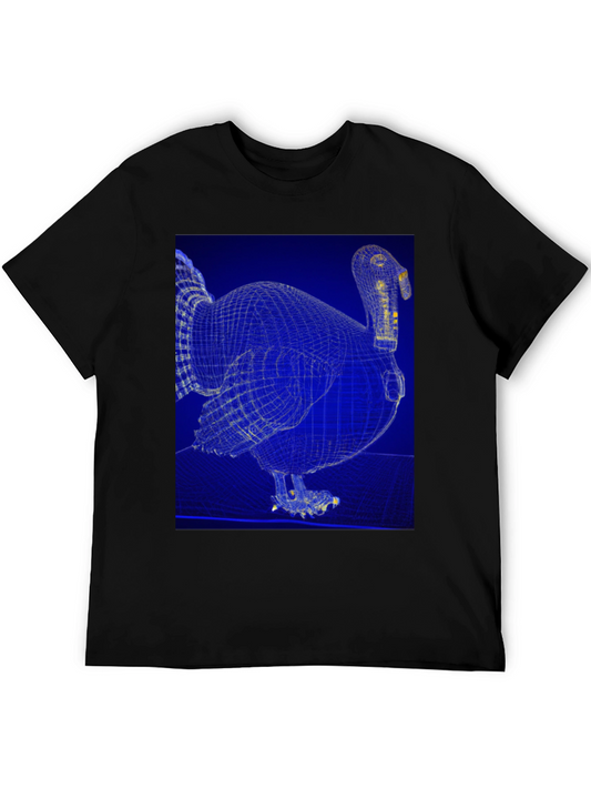 Wireframe Turkey Graphic Tee - Quirky Design