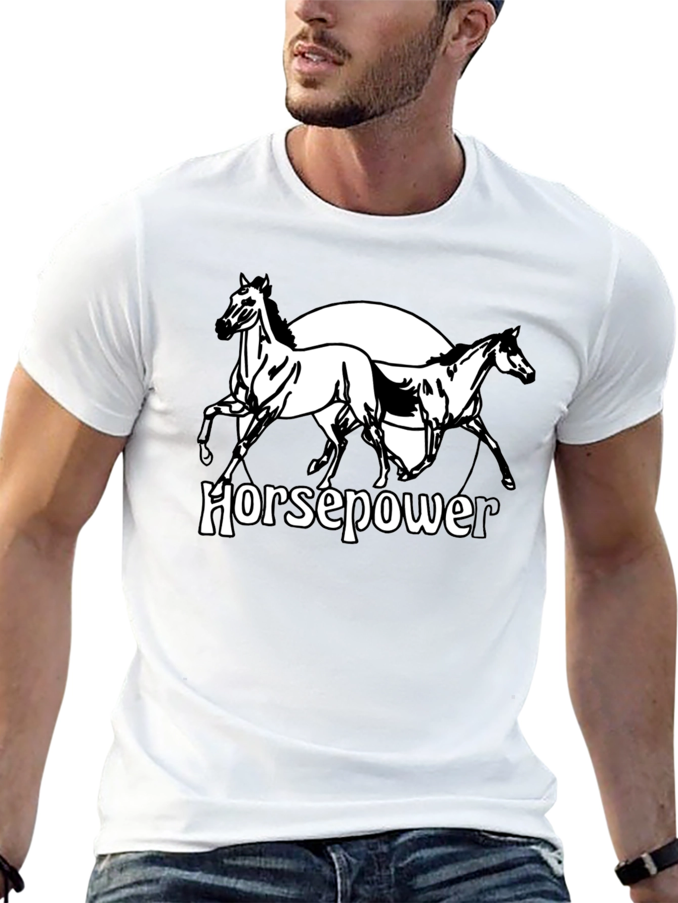 Horsepower Graphic Tee - Stylish Black T-Shirt