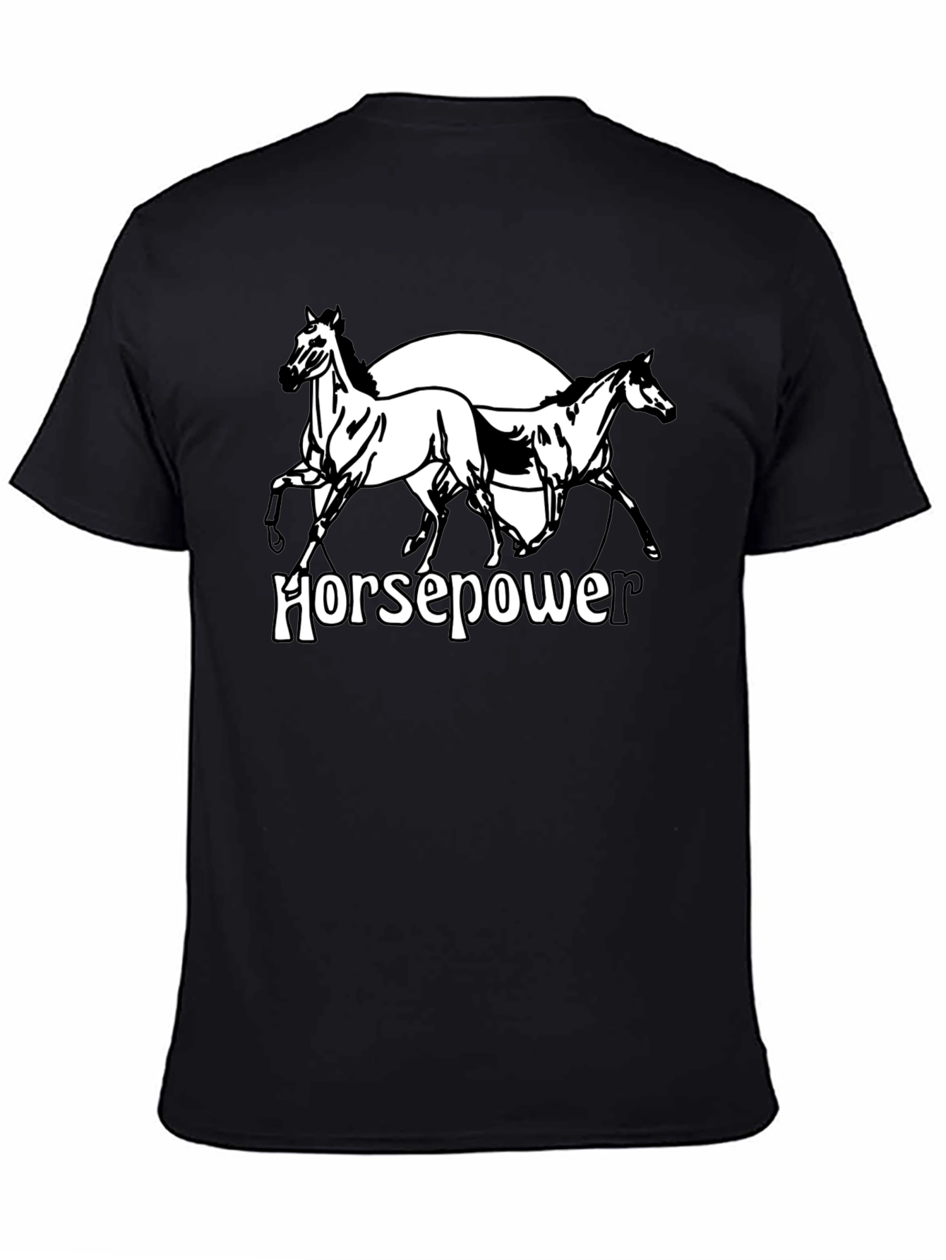 Horsepower Graphic Tee - Stylish Black T-Shirt
