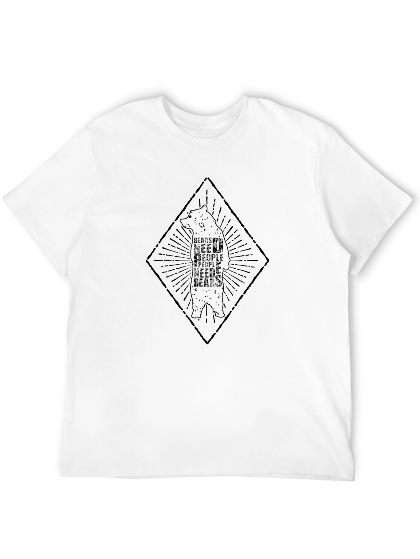 Bear Needs People T-Shirt - Black Graphic Tee