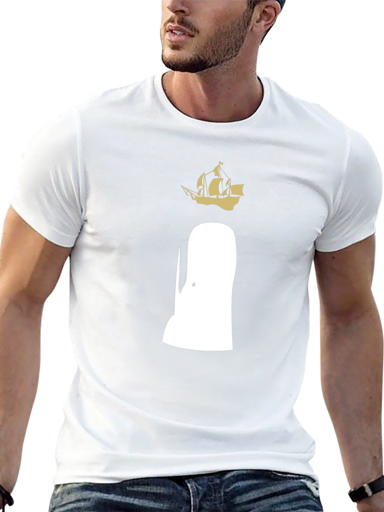 Moby Dick T-Shirt - Whale and Ship Design