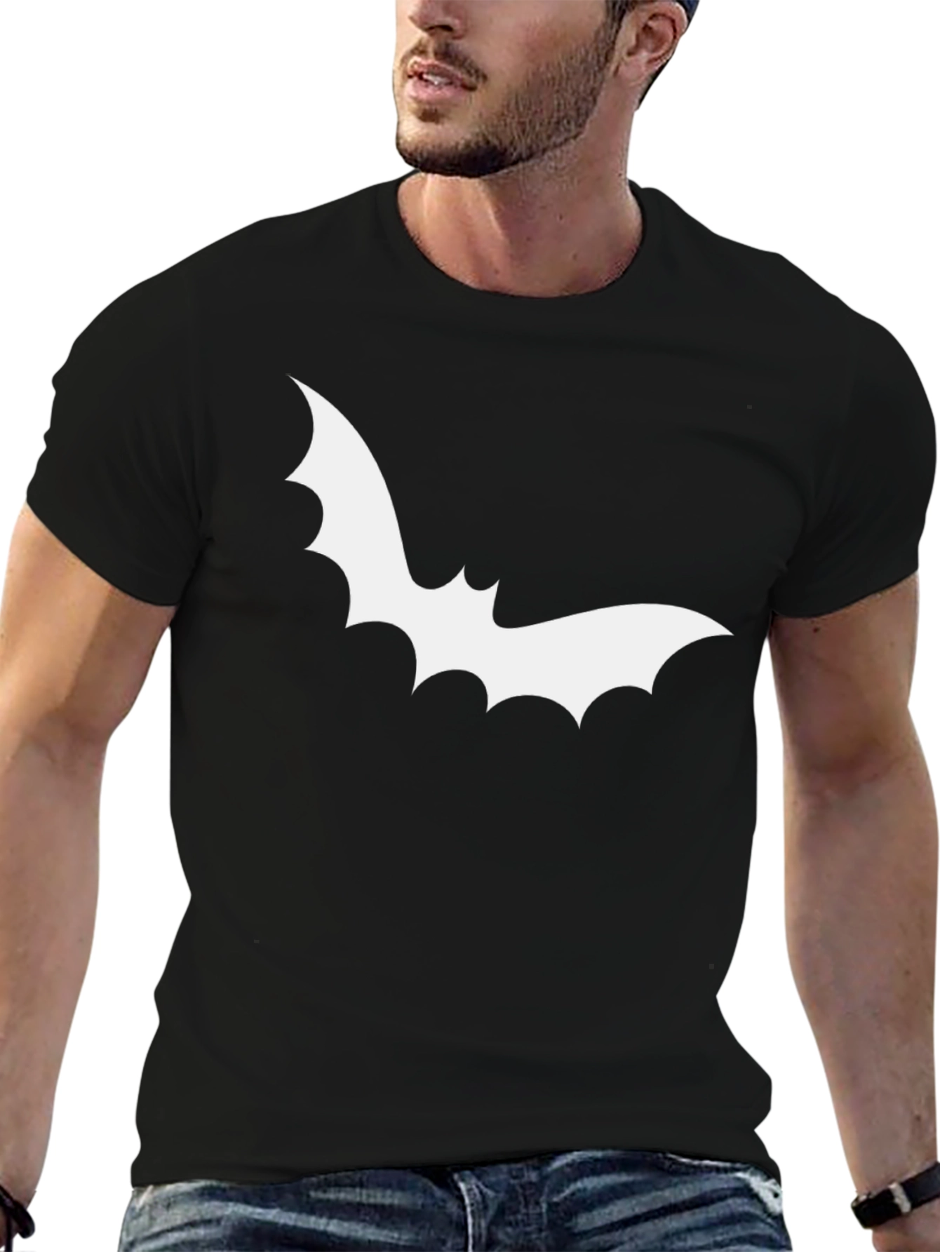 Mens Halloween Bat Graphic T-Shirt