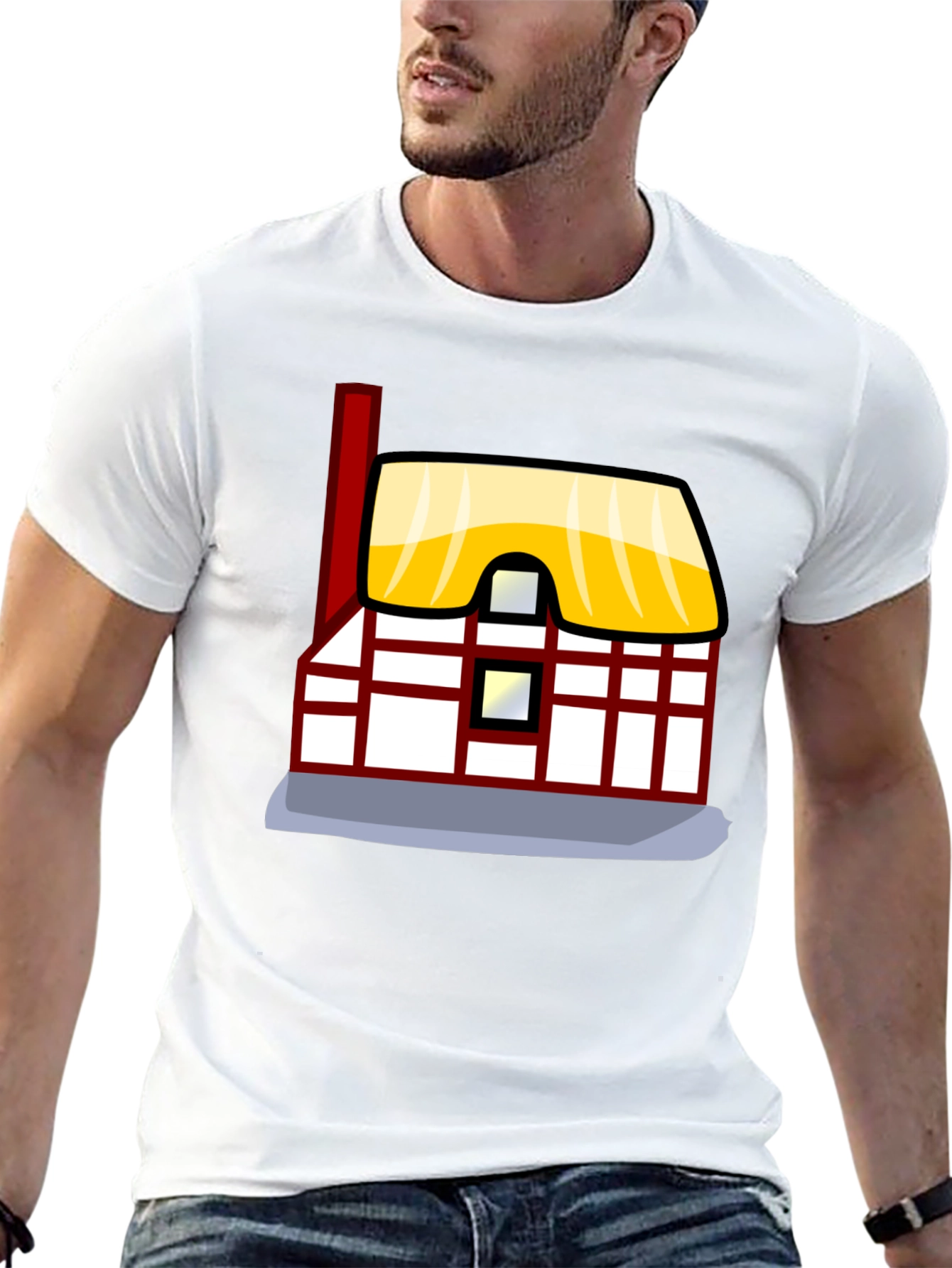 Cartoon House Graphic Tee - Unique Design