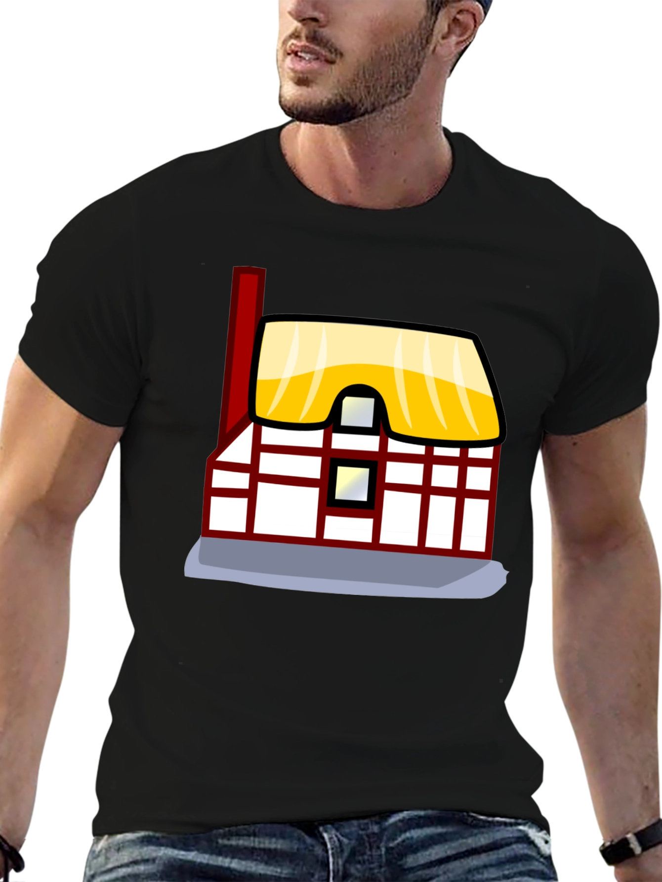 Cartoon House Graphic Tee - Unique Design
