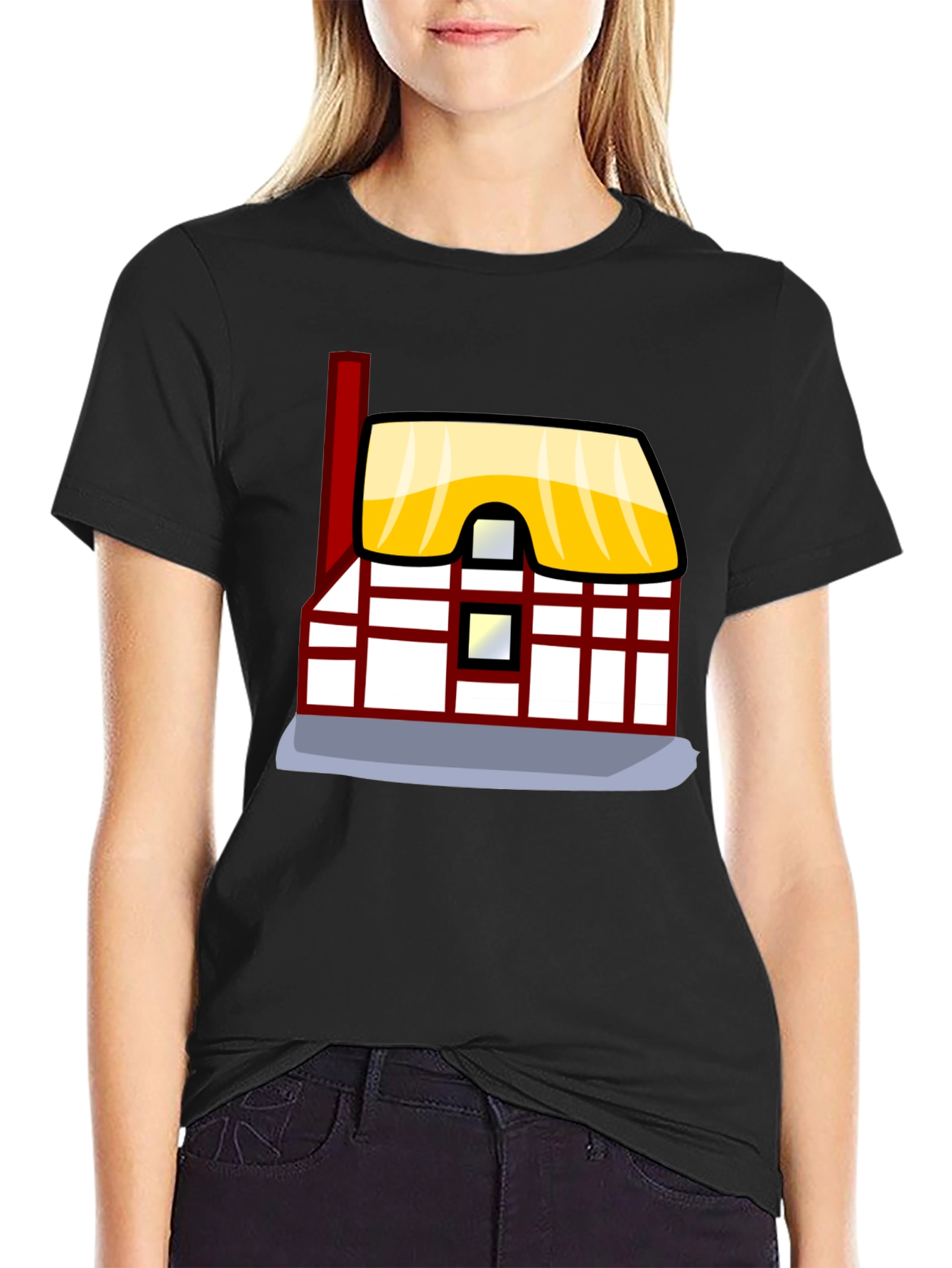 Cartoon House Graphic Tee - Unique Design