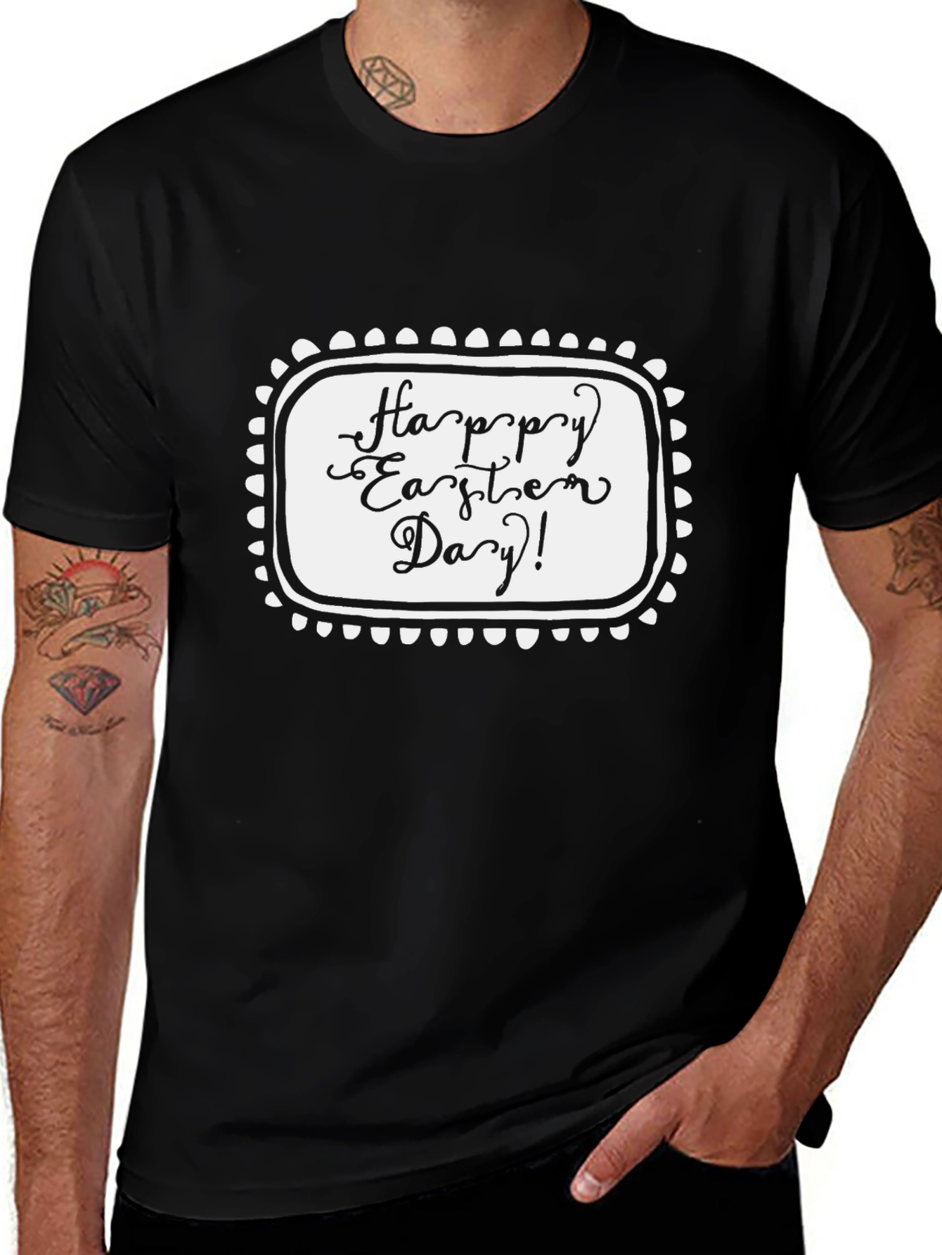 Happy Easter Day Black T-Shirt