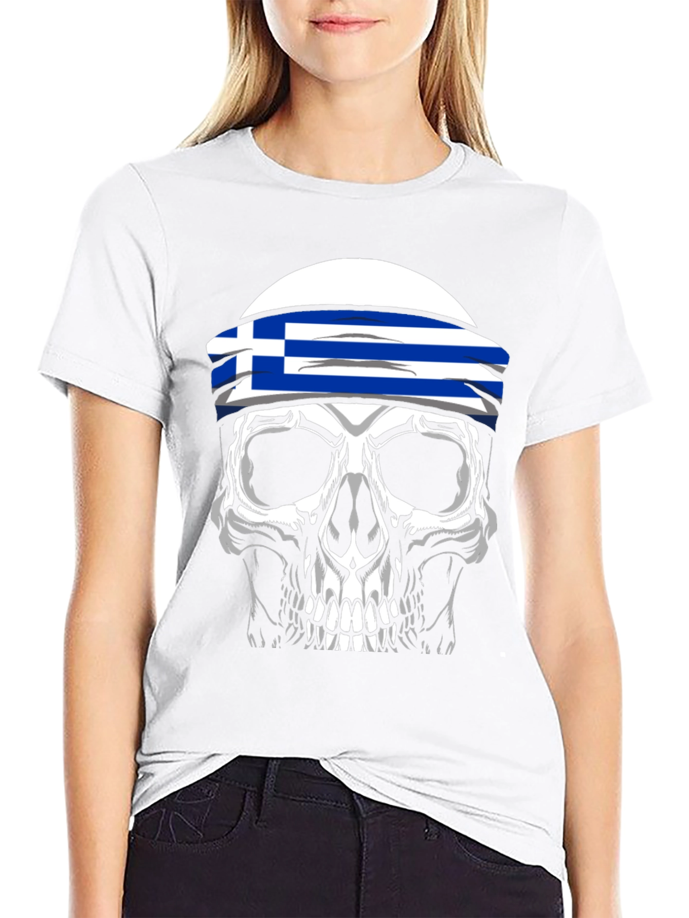 Greek Flag Skull T-Shirt