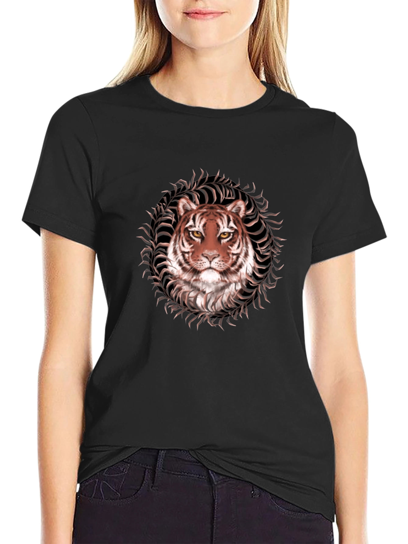Tiger Graphic Tee - Black Stylish Animal Print