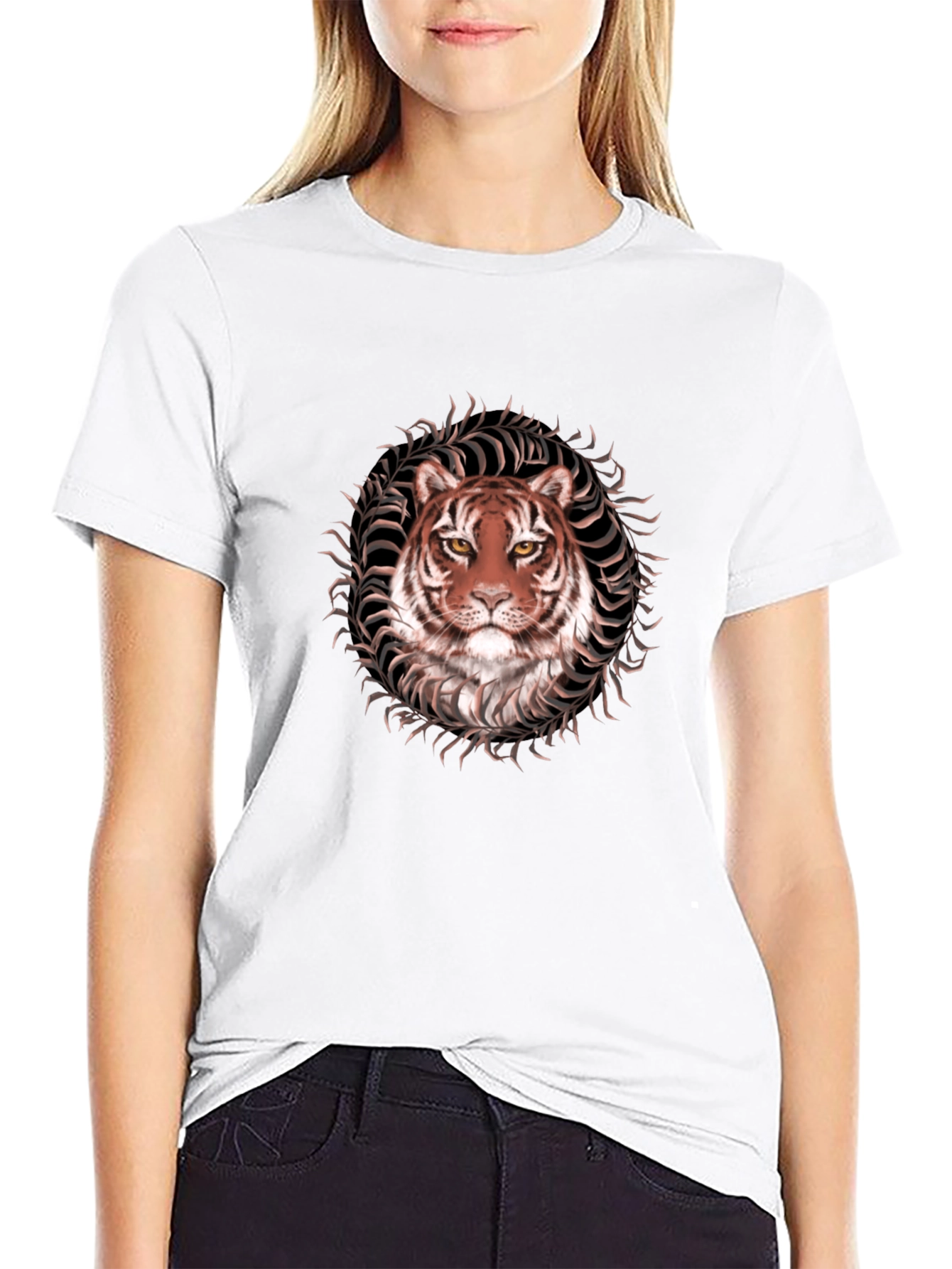 Tiger Graphic Tee - Black Stylish Animal Print