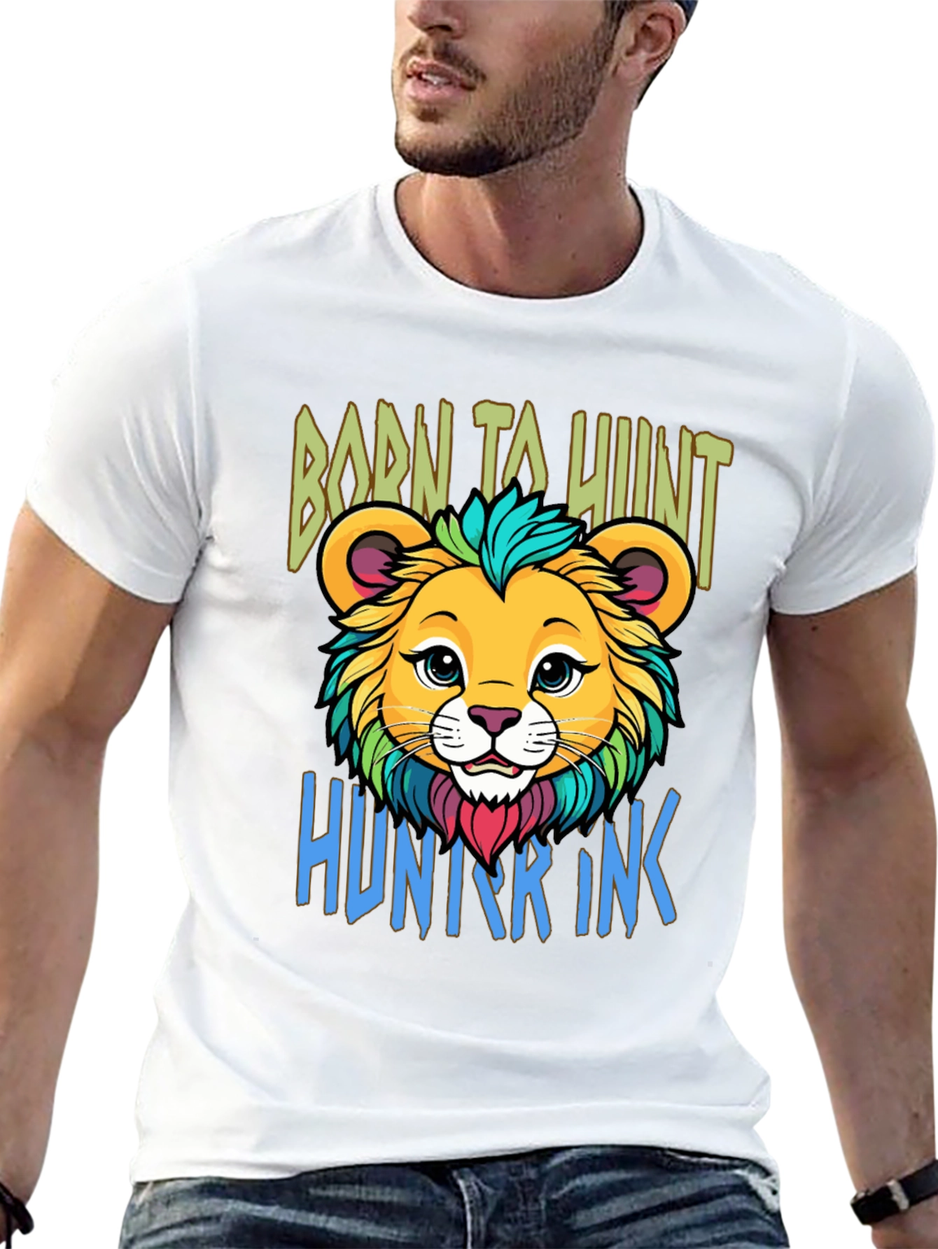 Born to Hunt Lion Graphic T-Shirt