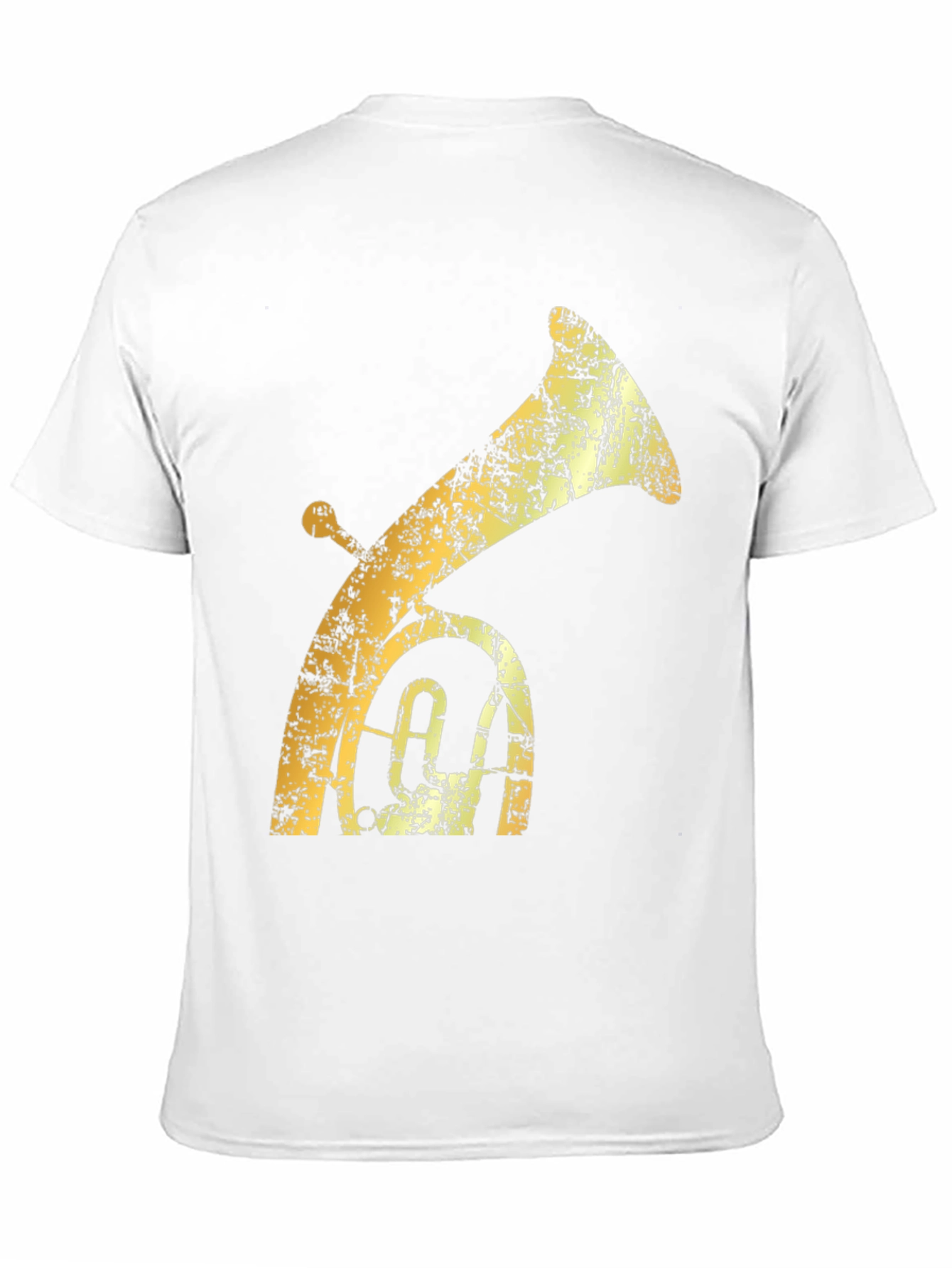 Tuba Graphic T-Shirt - Distressed Gold on Black