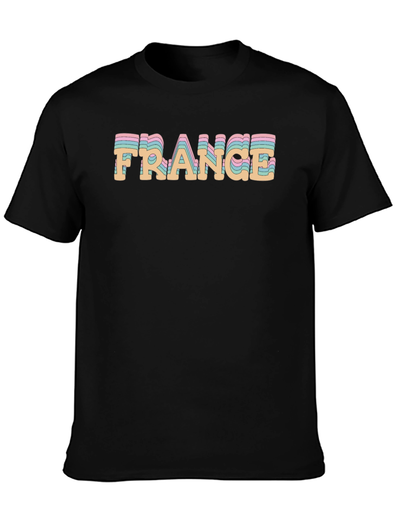 France Graphic Tee - Retro Style Black T-Shirt