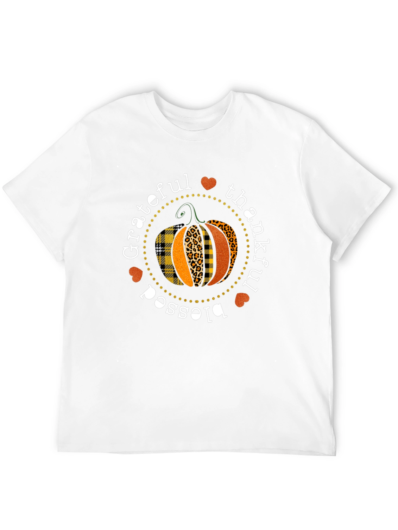 Grateful Thankful Blessed Pumpkin T-Shirt
