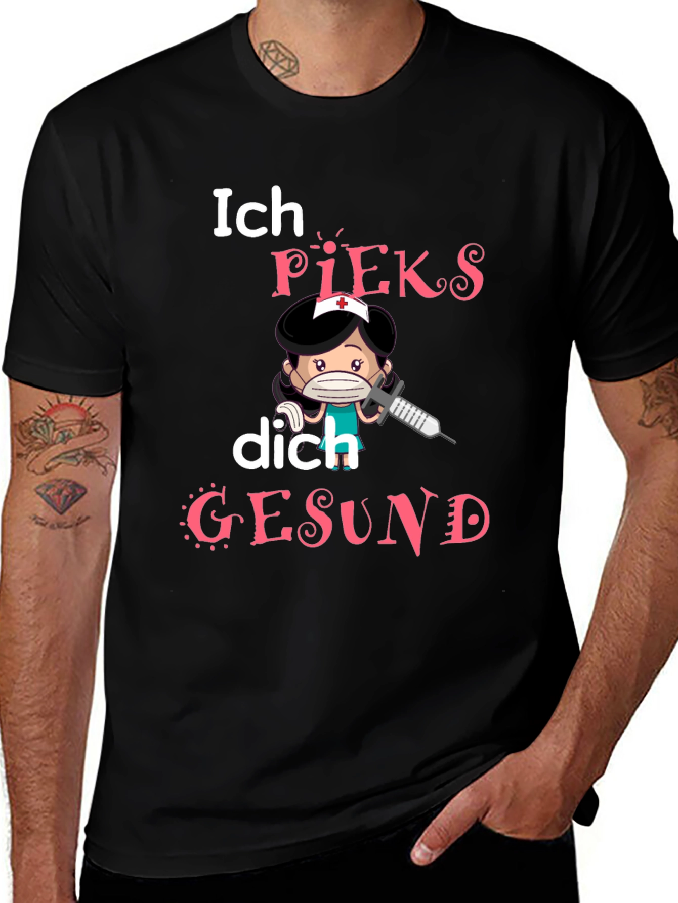 Ich Pieks Dich Gesund Funny Nurse T-Shirt