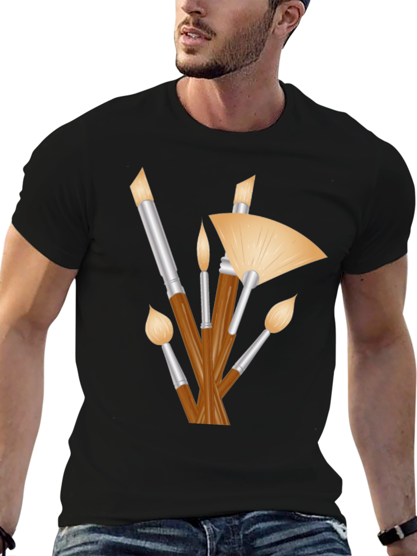 Paint Brush Graphic Tee - Artistic Style