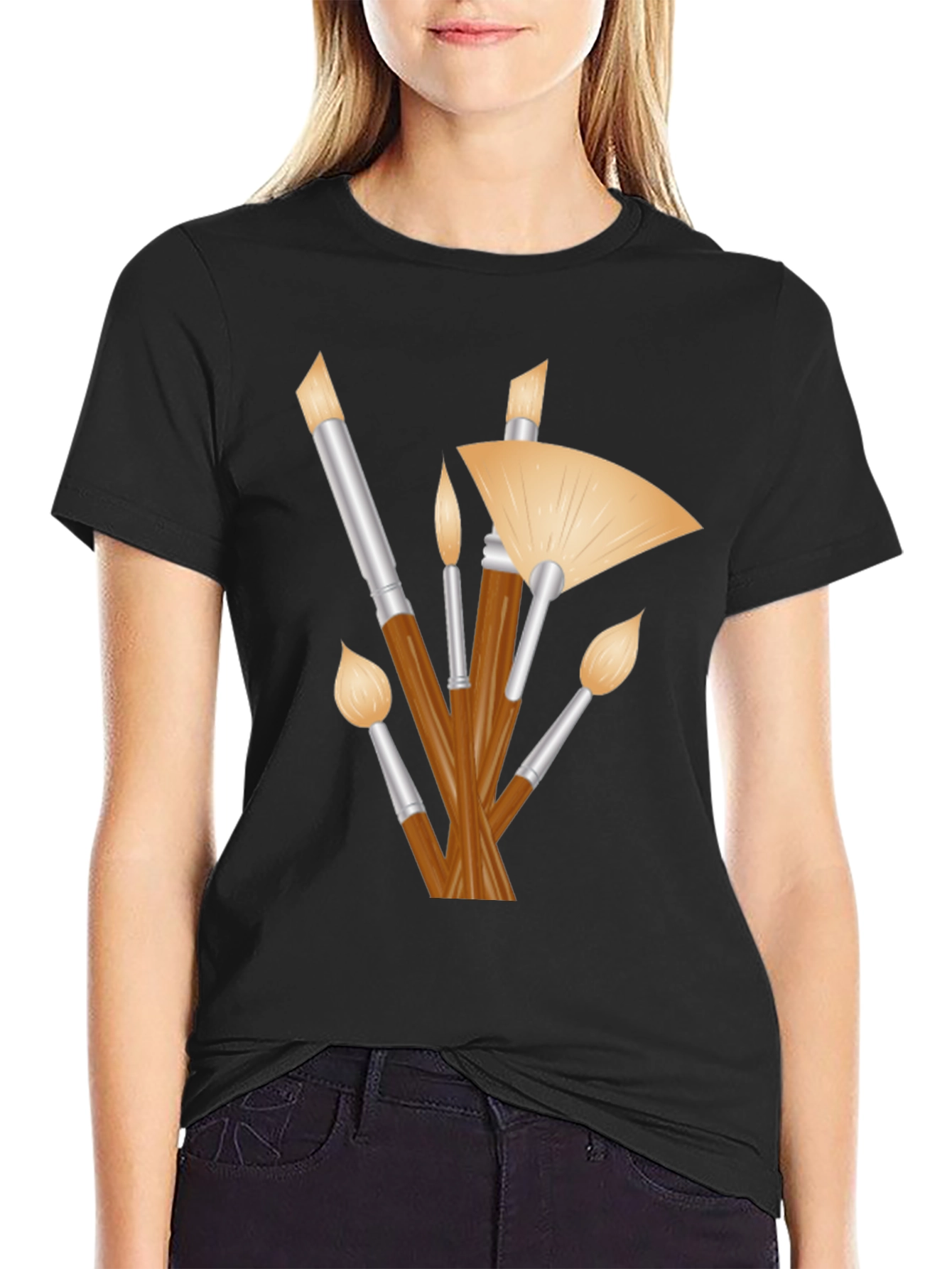 Paint Brush Graphic Tee - Artistic Style