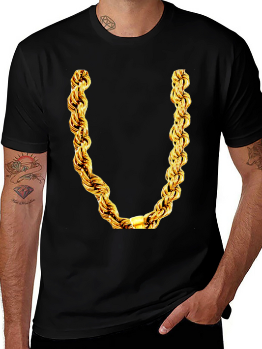 Gold Chain Graphic T-Shirt - Mens Black Tee