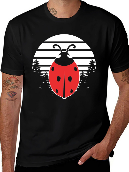 Ladybug Sunset Graphic Tee - Black Cotton Blend