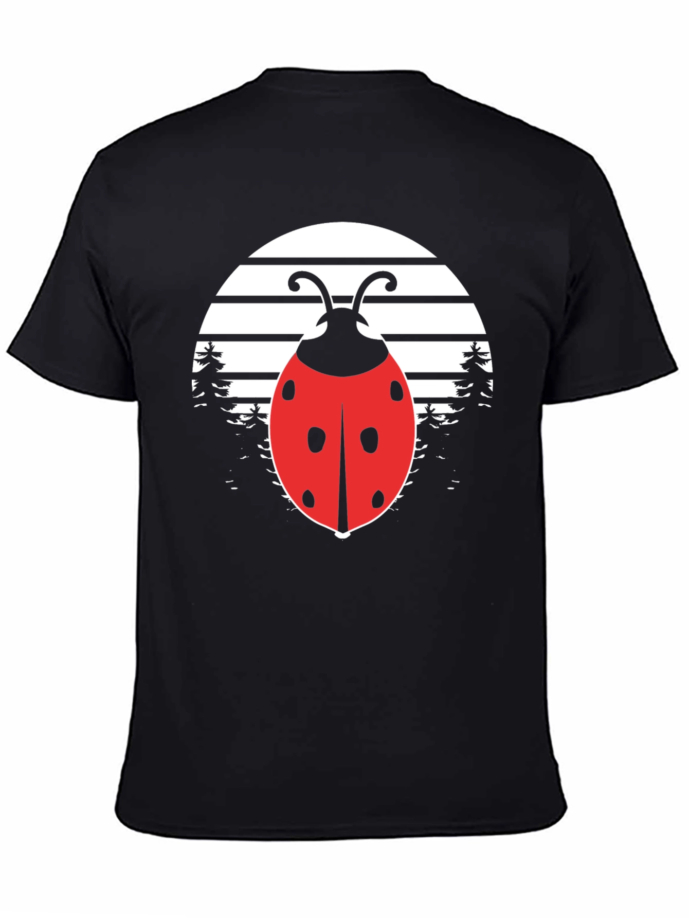 Ladybug Sunset Graphic Tee - Black Cotton Blend