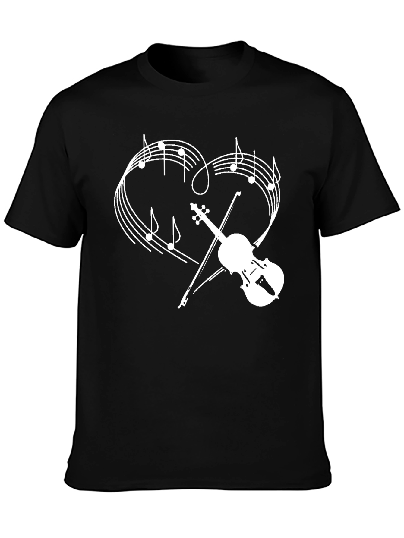 Music Lovers Violin Heart Graphic Tee