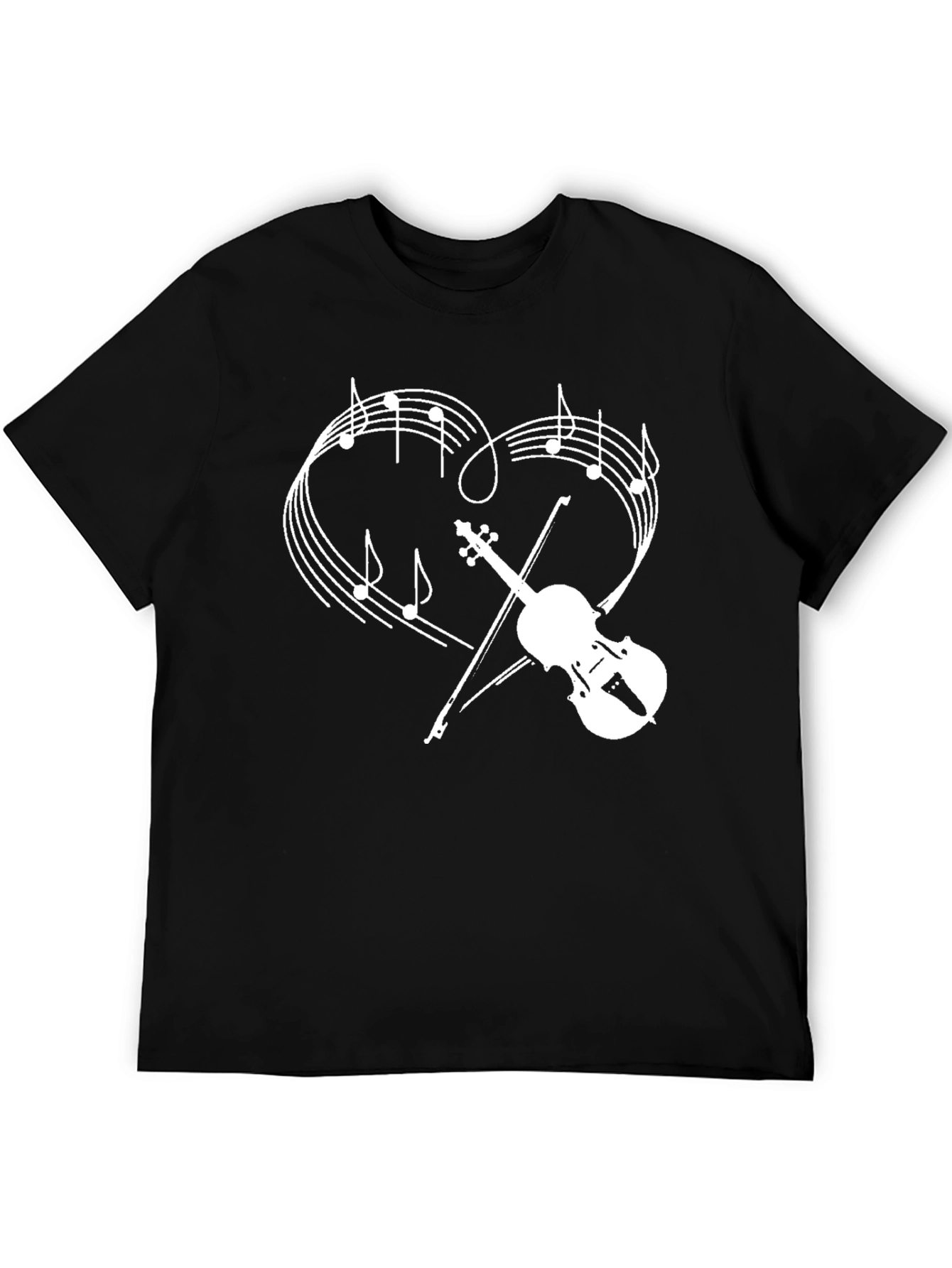 Music Lovers Violin Heart Graphic Tee