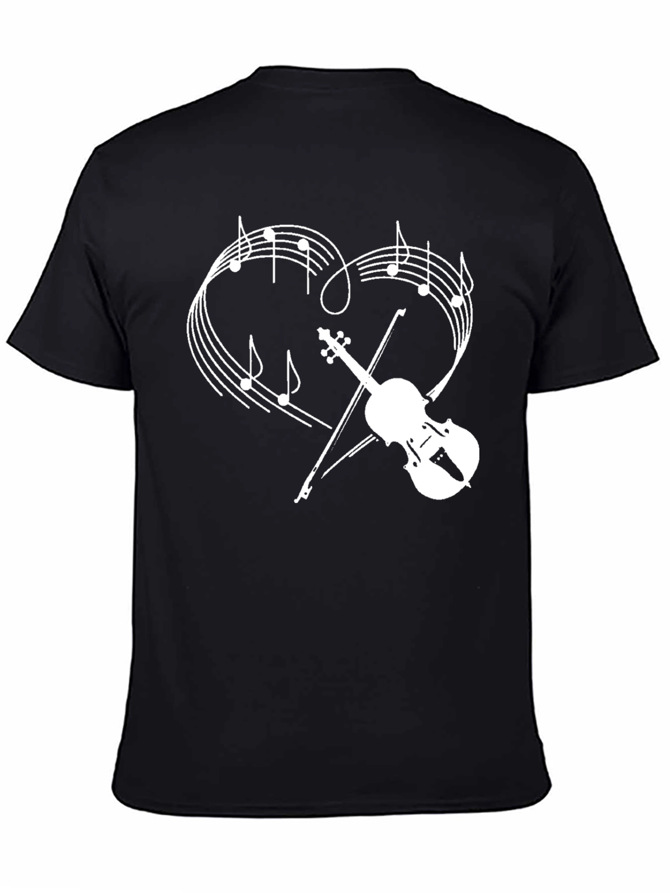 Music Lovers Violin Heart Graphic Tee