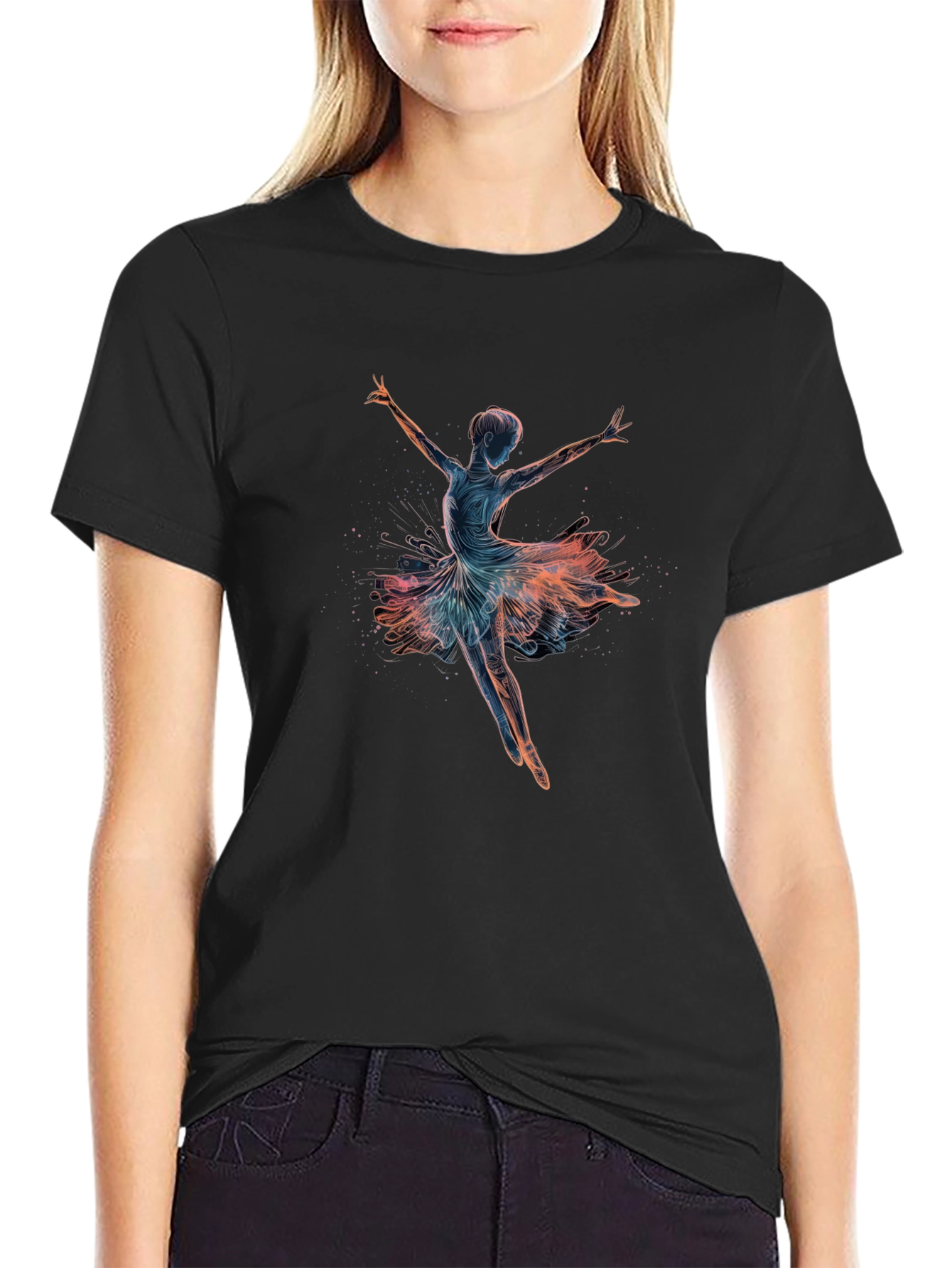 Ballerina Graphic Black T-Shirt