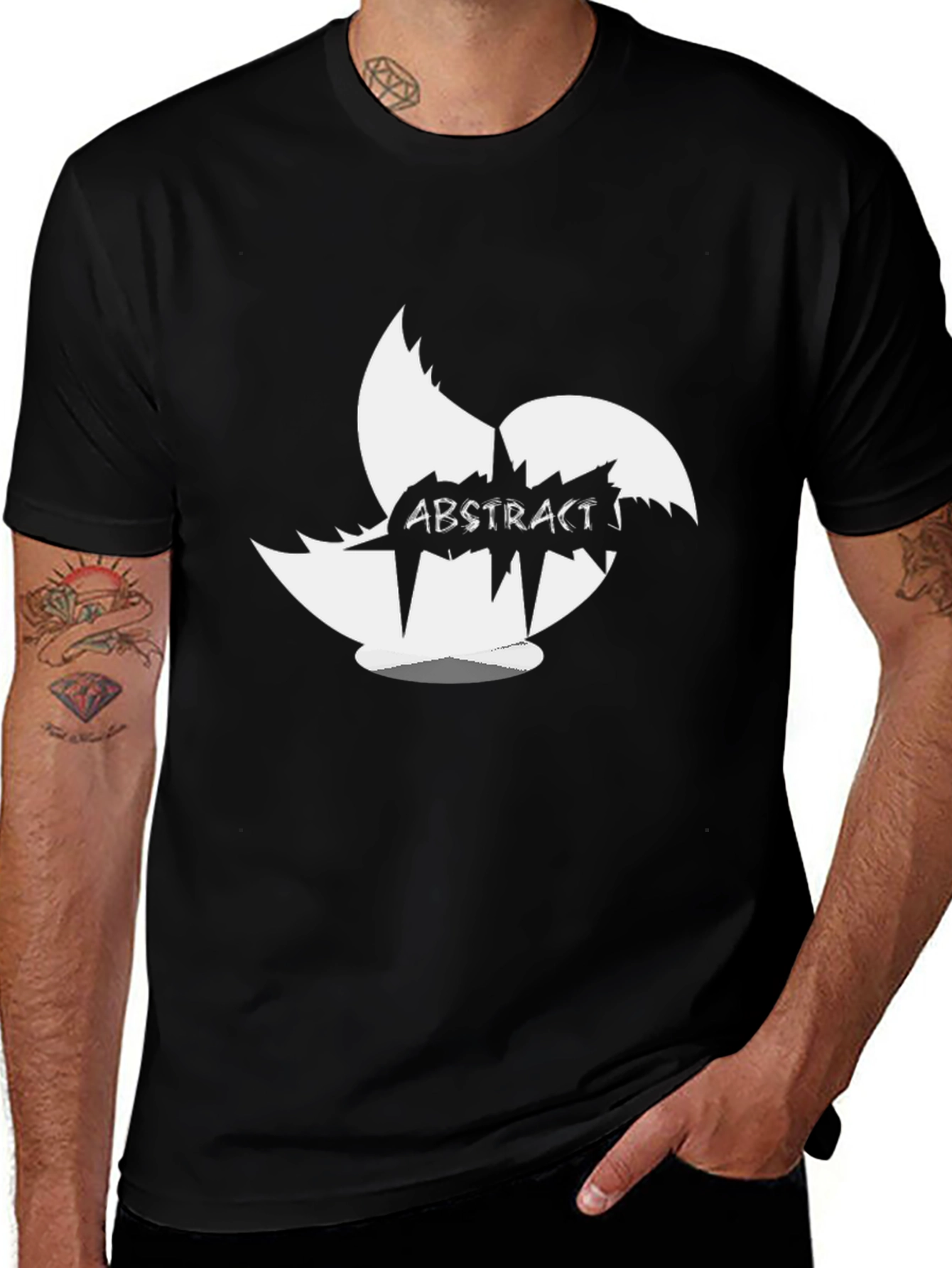 Abstract Art Graphic Print Black T-Shirt