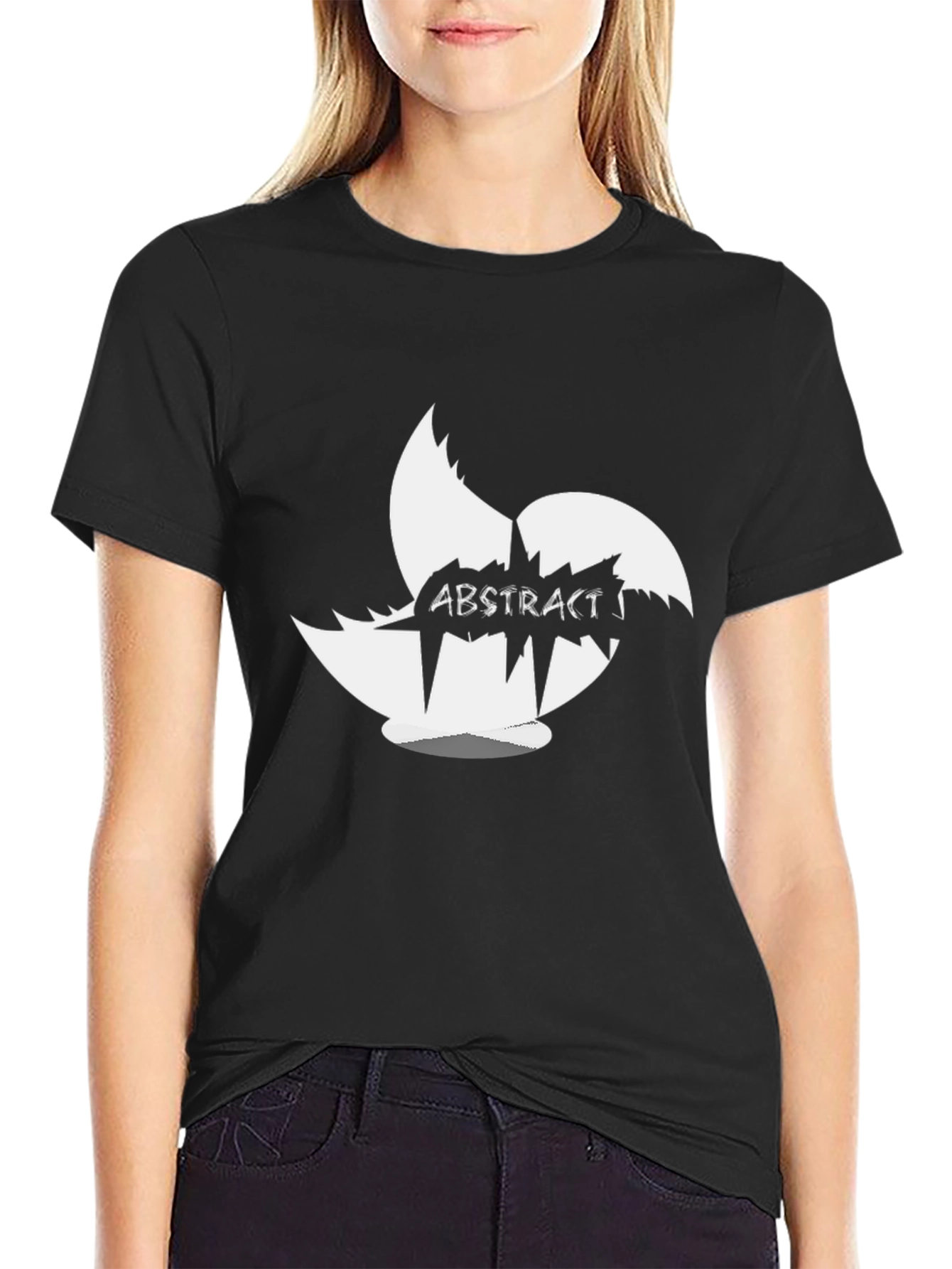 Abstract Art Graphic Print Black T-Shirt