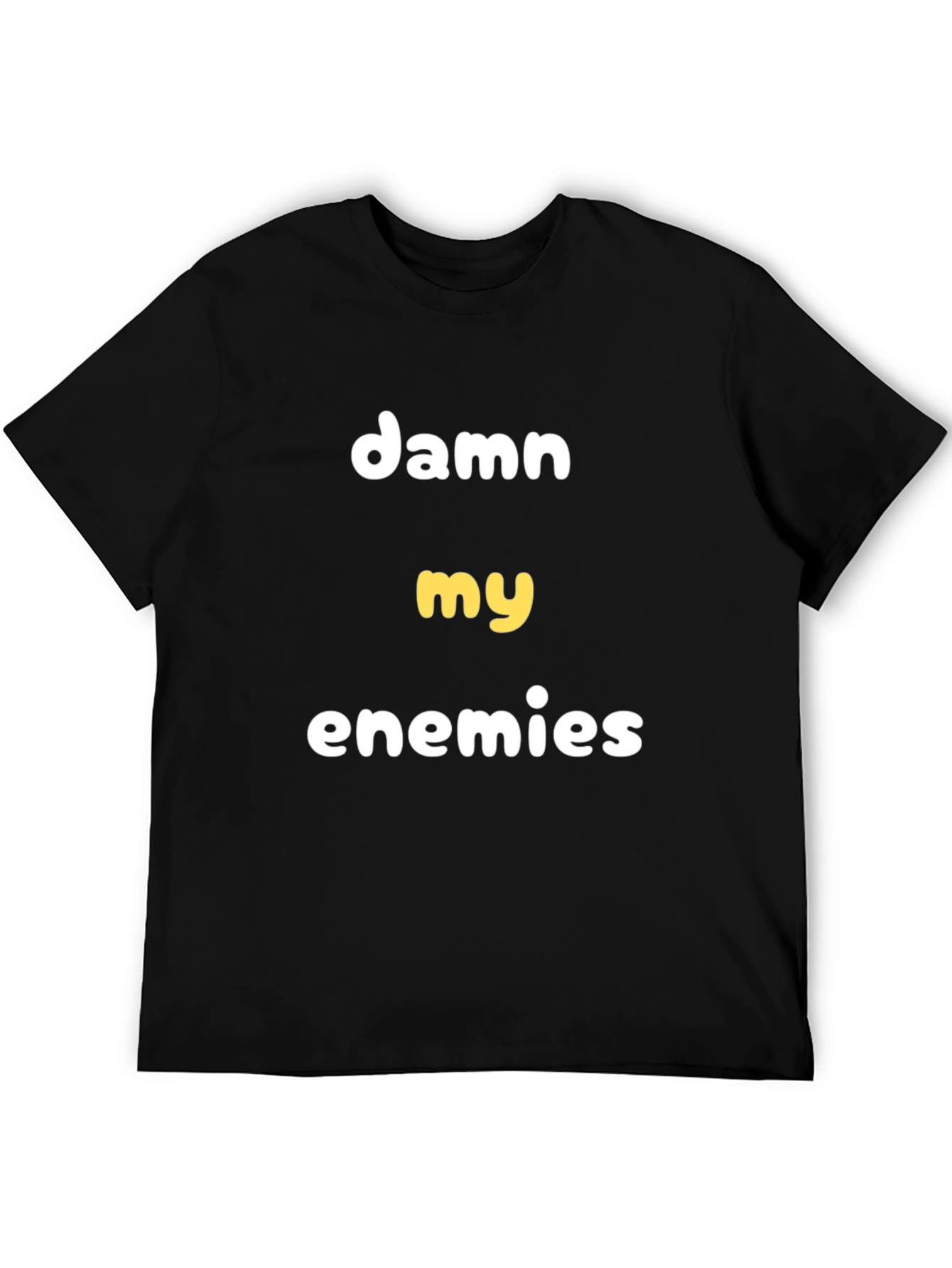 Damn My Enemies Graphic T-Shirt - Black Cotton Tee