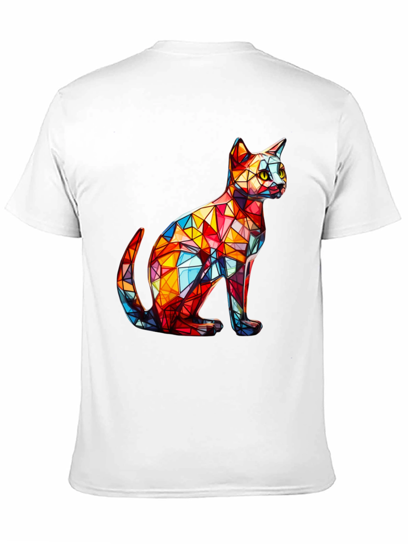 Geometric Cat T-Shirt - Artistic Design