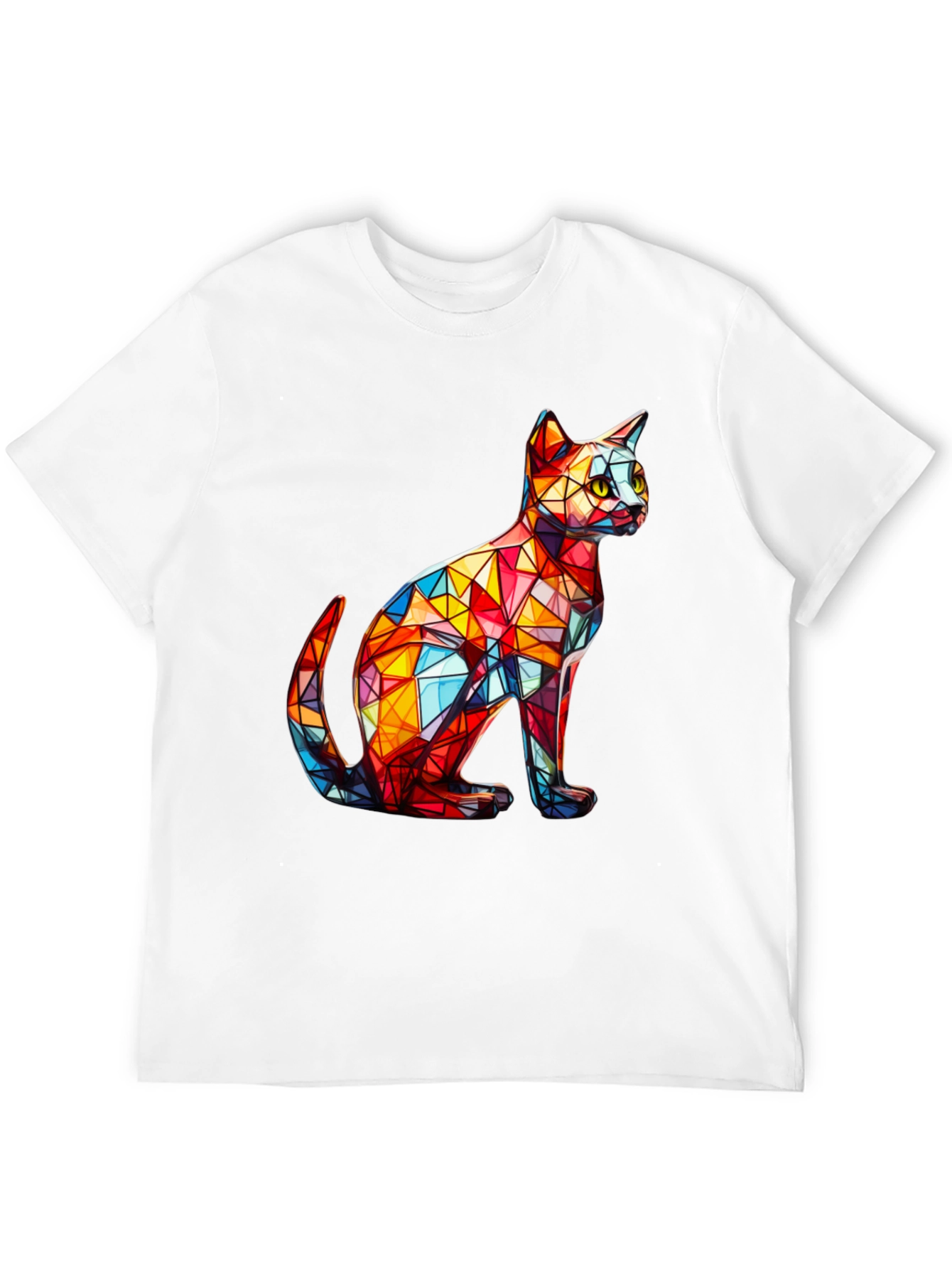 Geometric Cat T-Shirt - Artistic Design