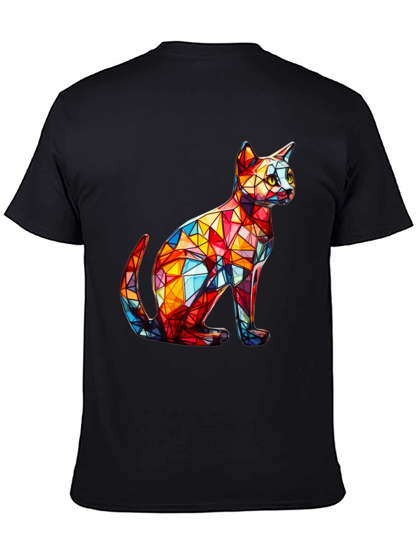 Geometric Cat T-Shirt - Artistic Design