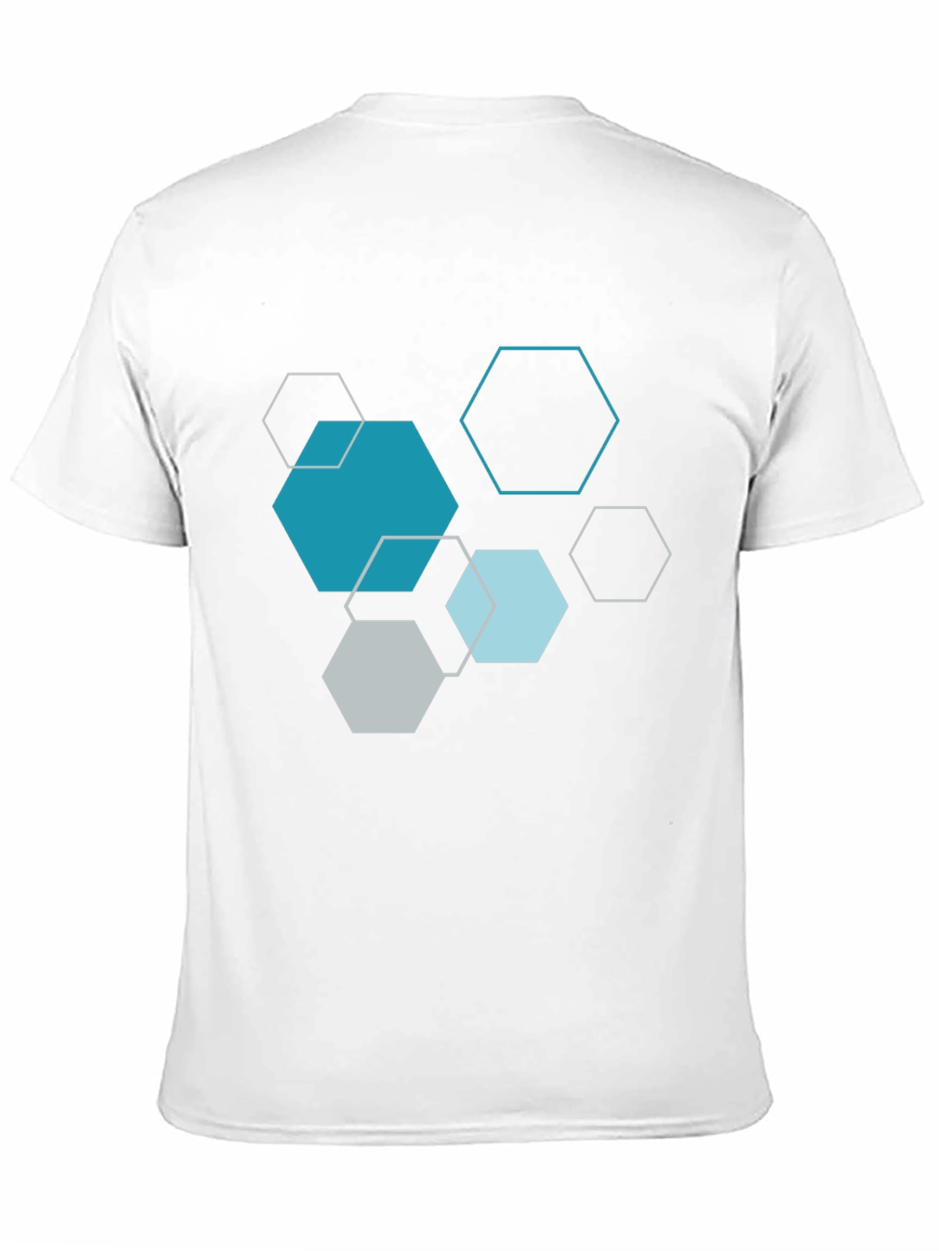 Geometric Hexagon Print Black T-Shirt