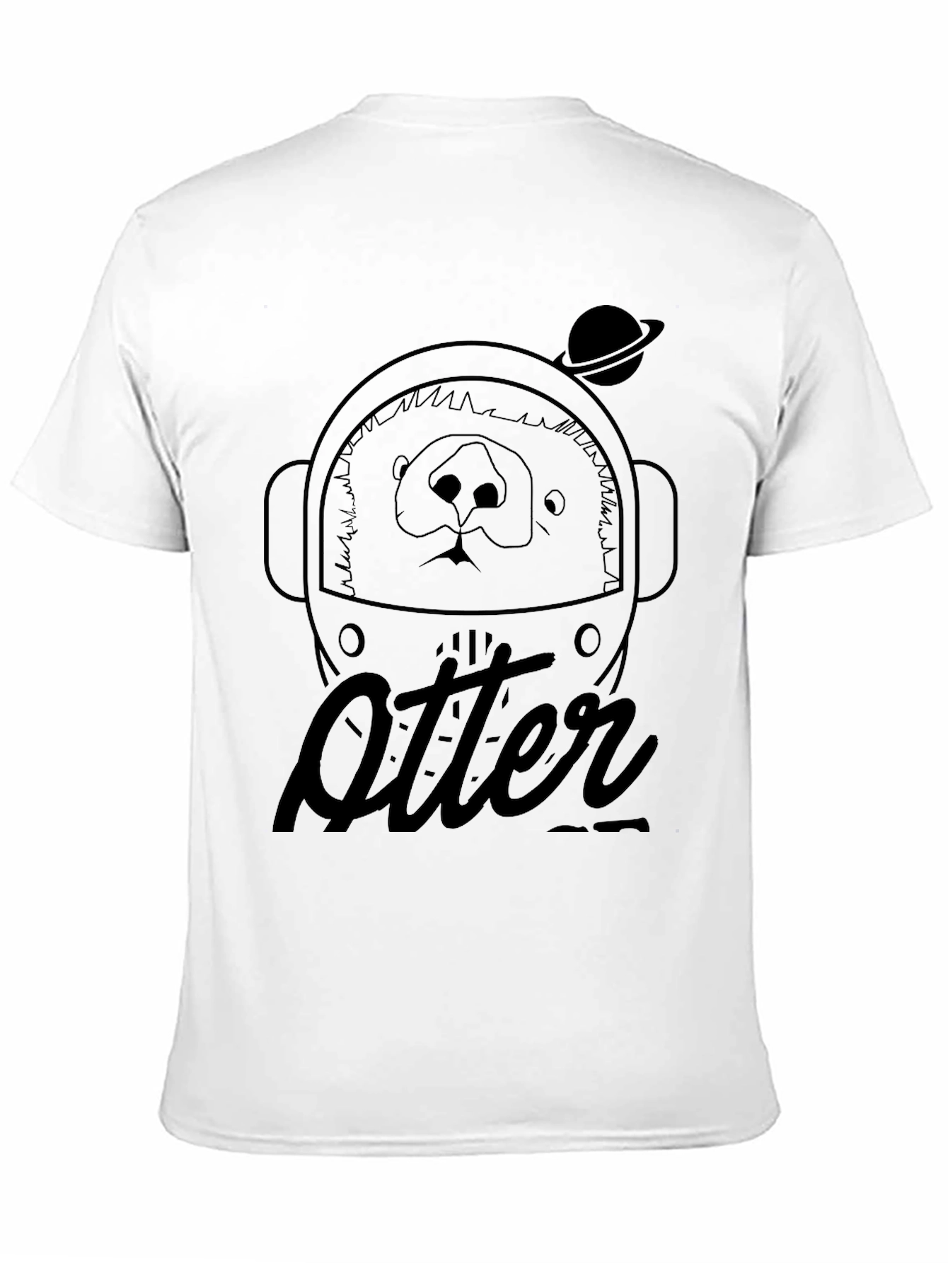 Otter Astronaut Black Graphic T-Shirt