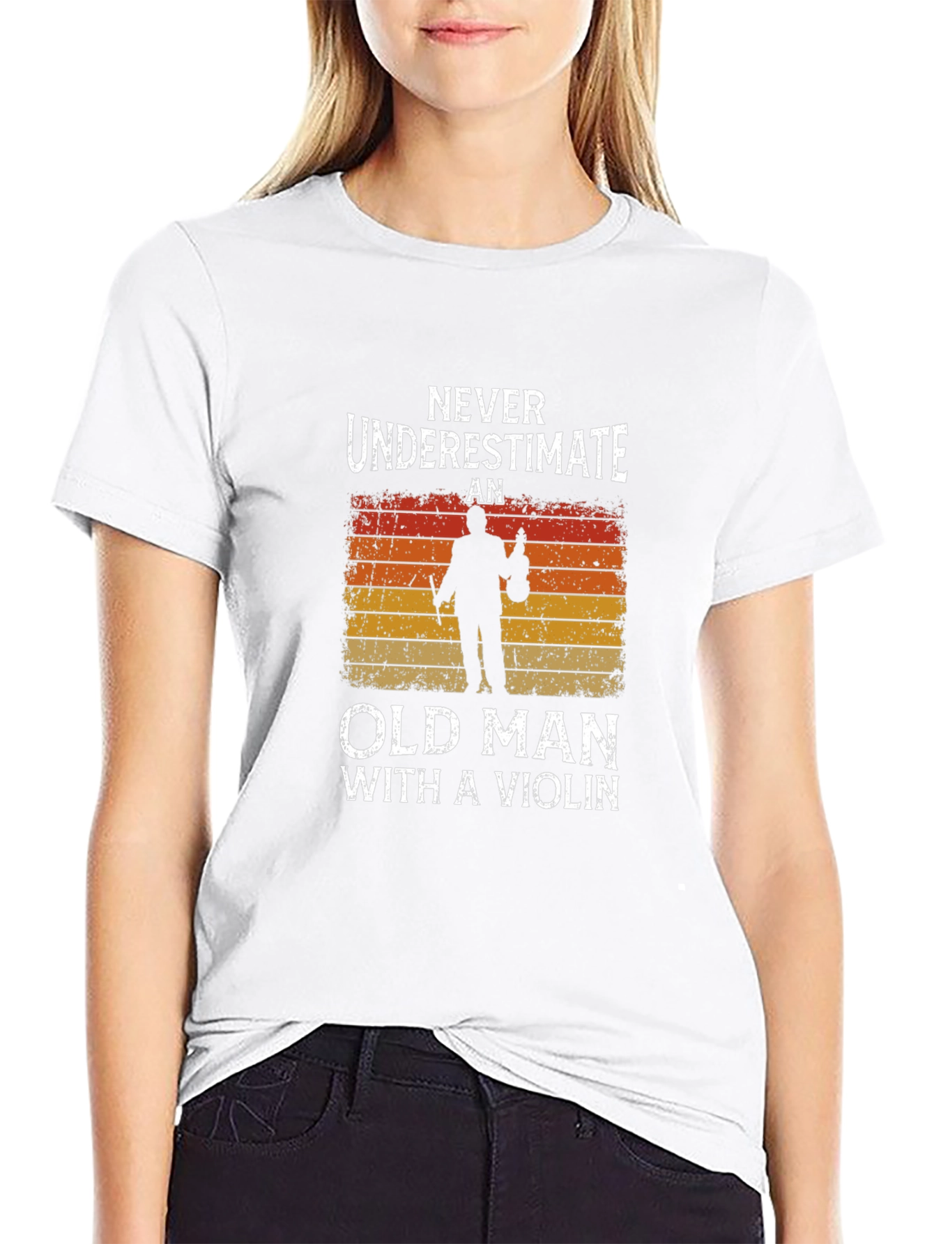 Old Man Violinist Graphic Tee - Music Lover T-Shirt