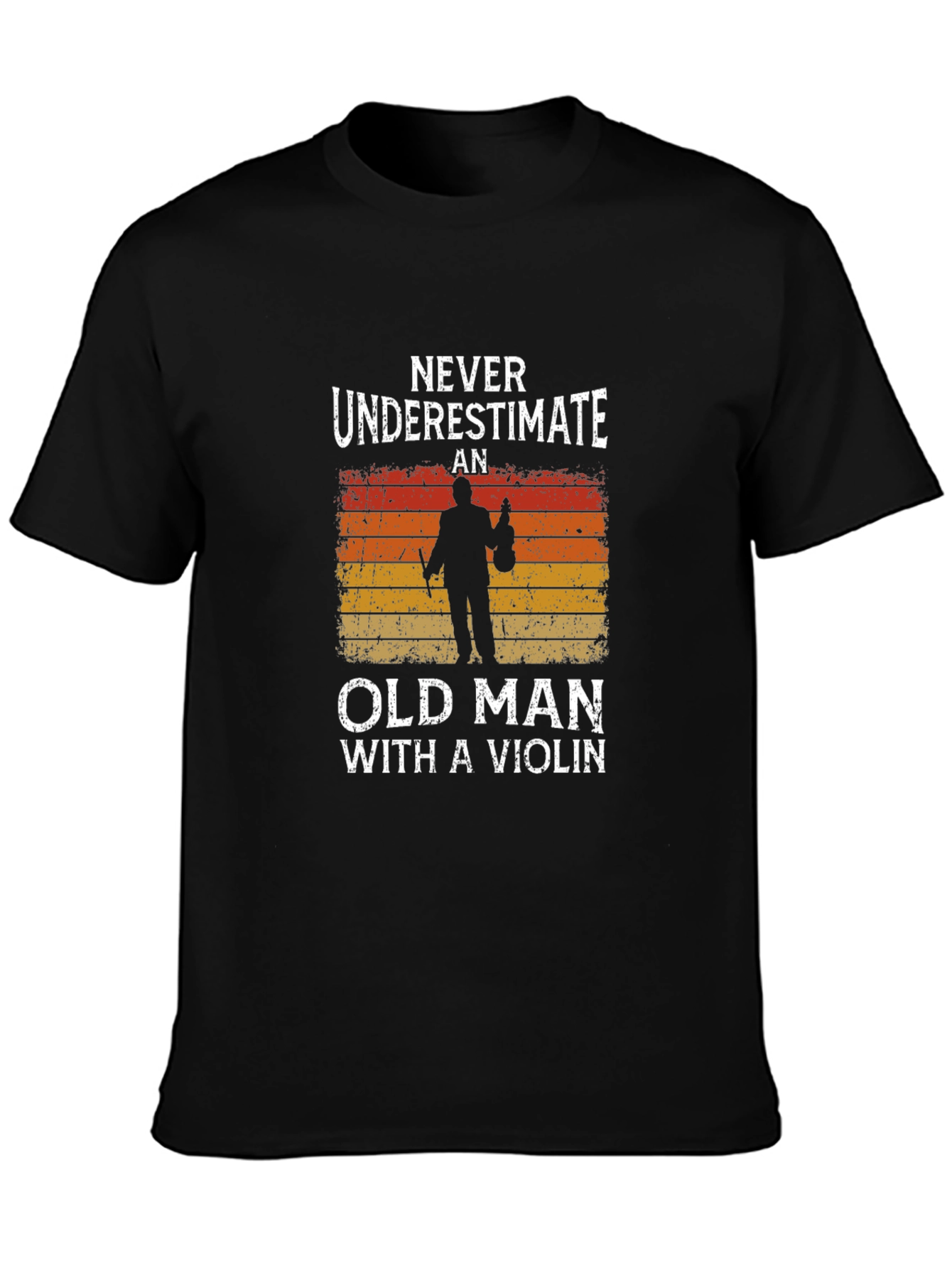 Old Man Violinist Graphic Tee - Music Lover T-Shirt