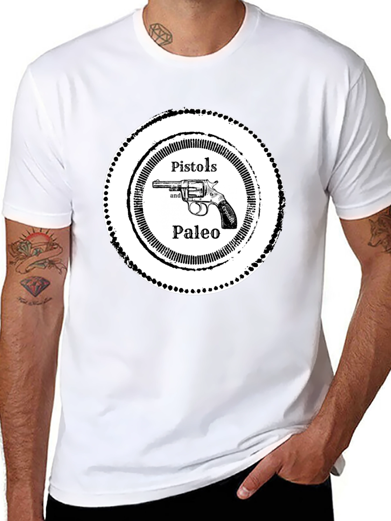 Pistols and Paleo Graphic Tee - Black