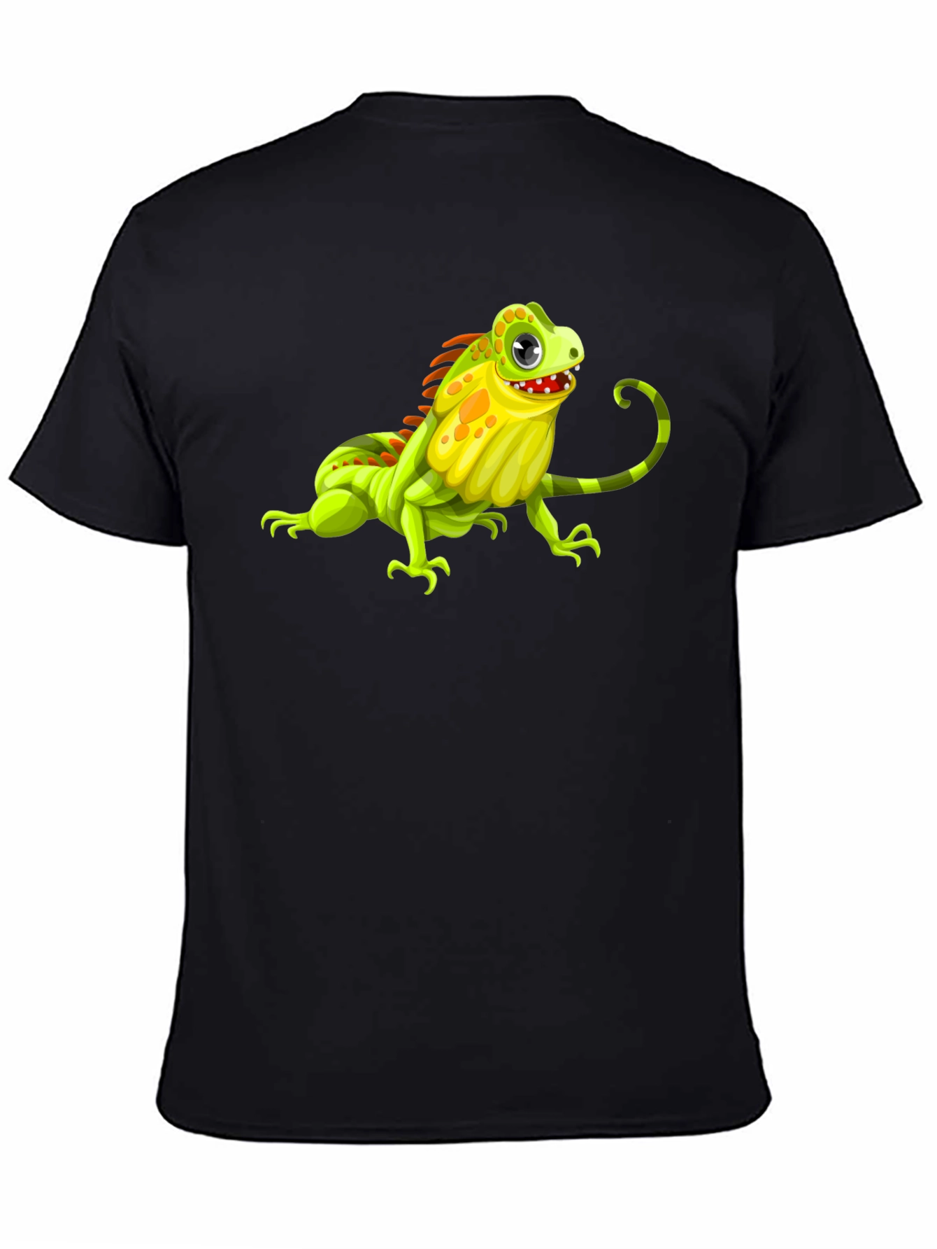 Iguana Graphic Print Black T-Shirt