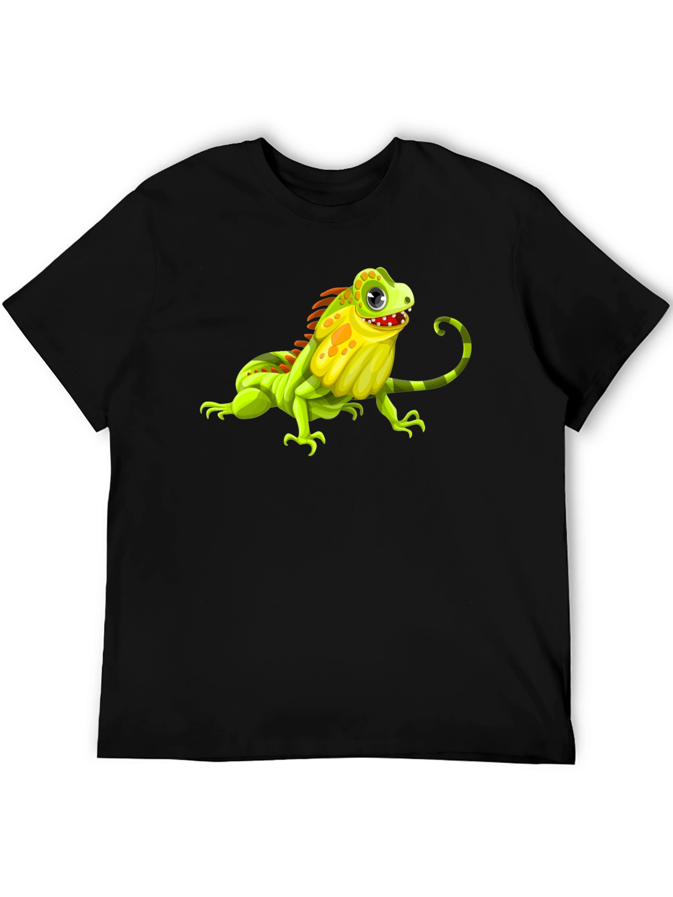 Iguana Graphic Print Black T-Shirt