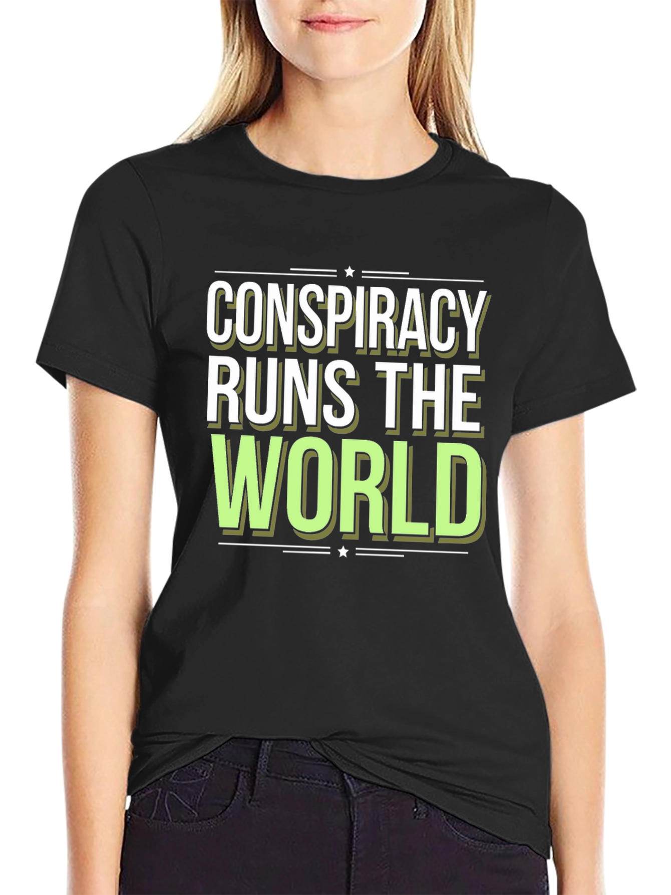 Conspiracy Runs The World Graphic T-Shirt