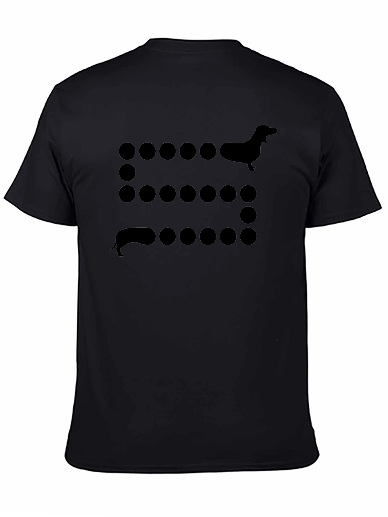 Dachshund Dot Pattern Tee - Black