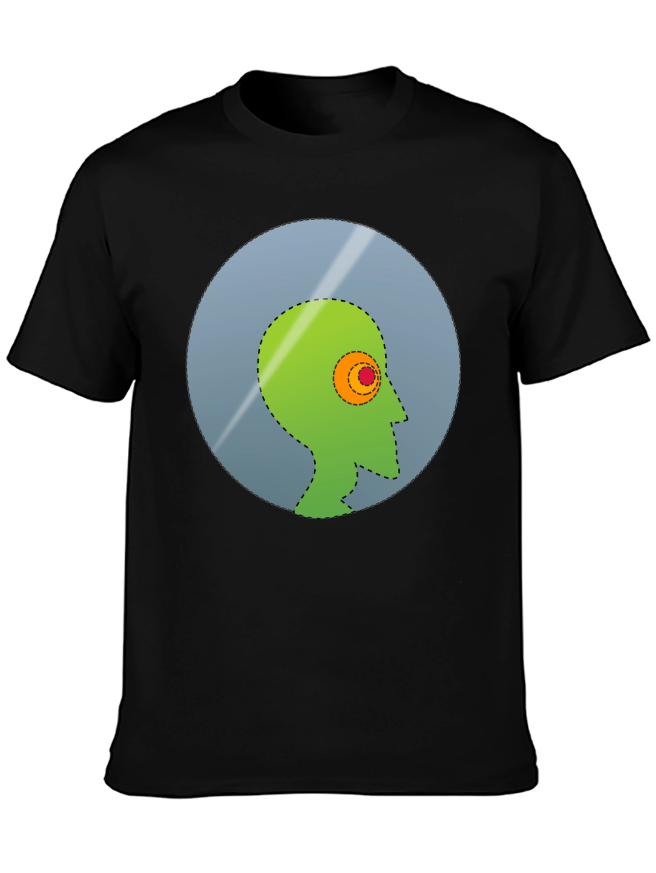 Abstract Head Graphic Tee - Stylish Mens Black T-Shirt