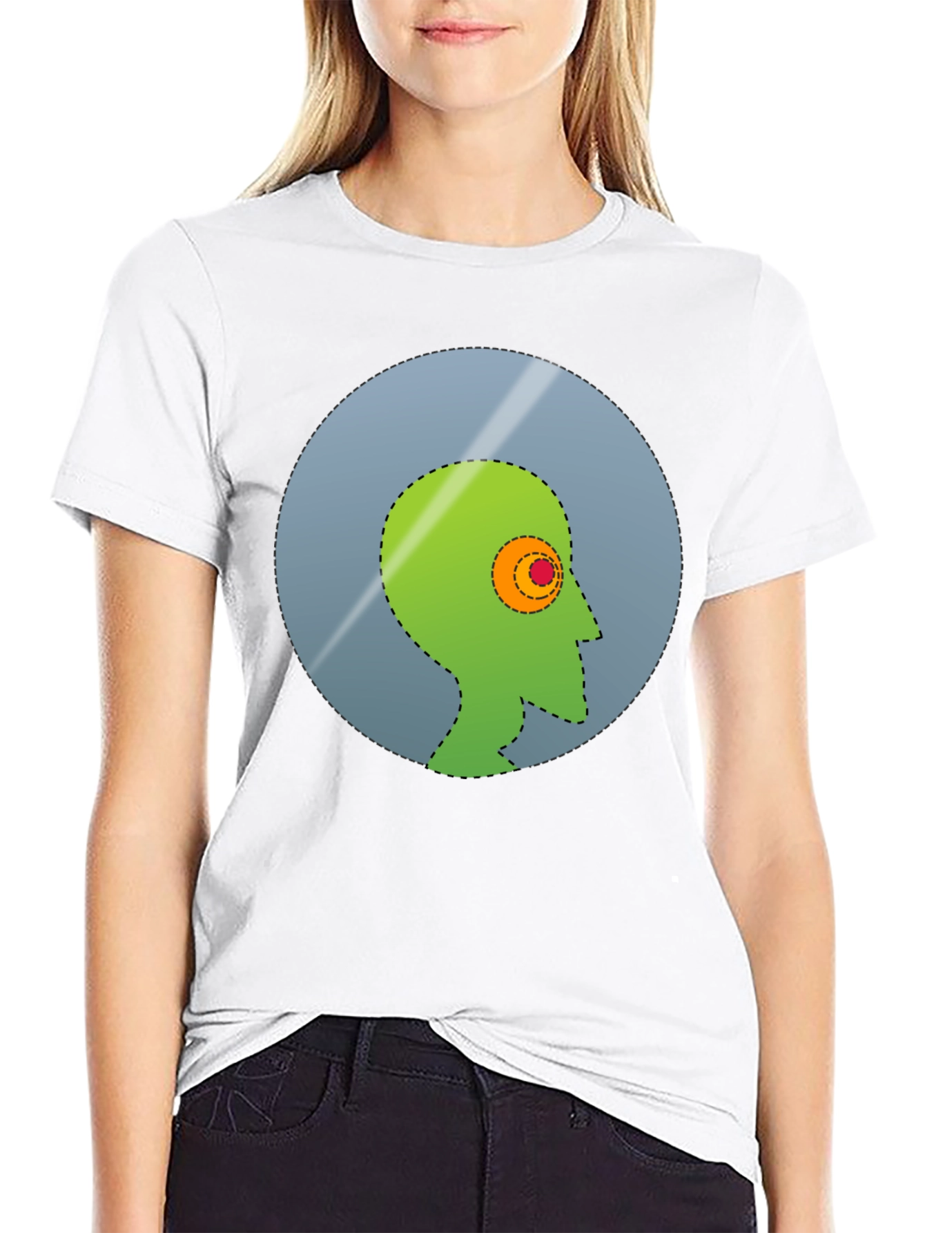 Abstract Head Graphic Tee - Stylish Mens Black T-Shirt