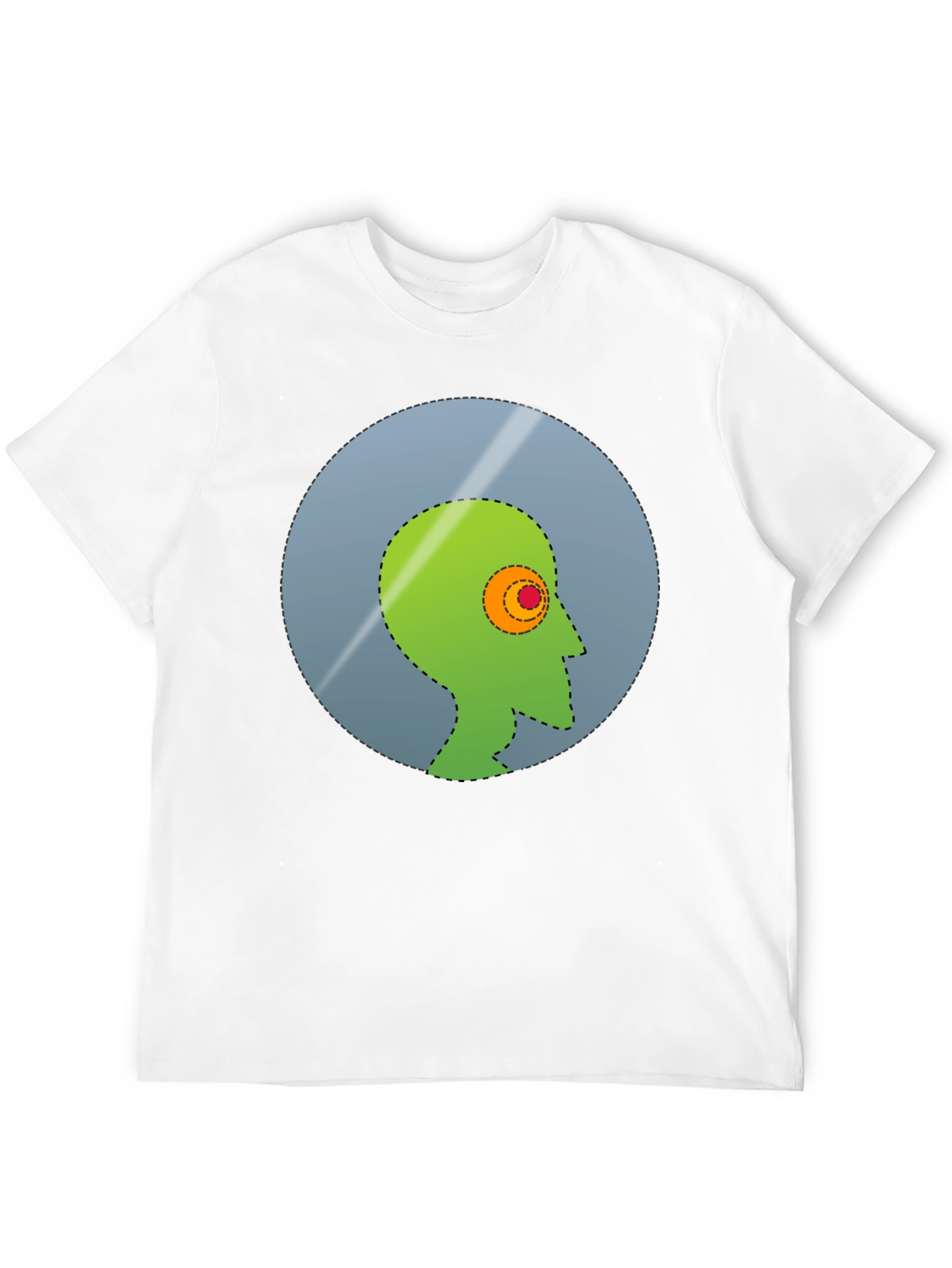 Abstract Head Graphic Tee - Stylish Mens Black T-Shirt