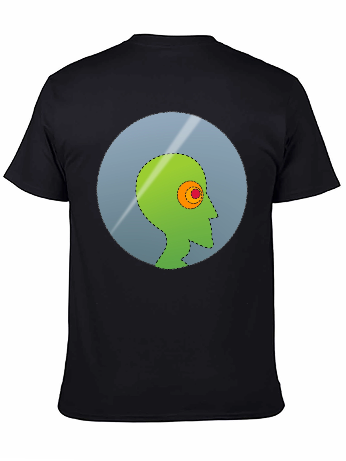 Abstract Head Graphic Tee - Stylish Mens Black T-Shirt