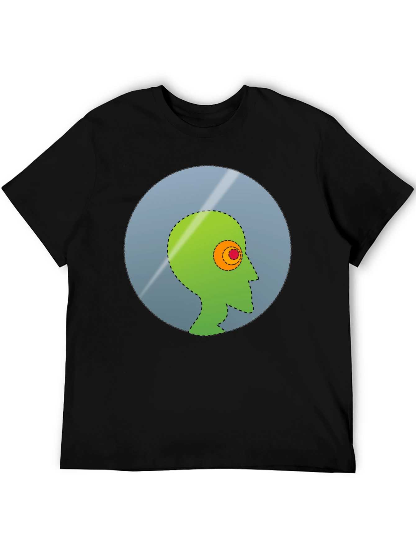 Abstract Head Graphic Tee - Stylish Mens Black T-Shirt