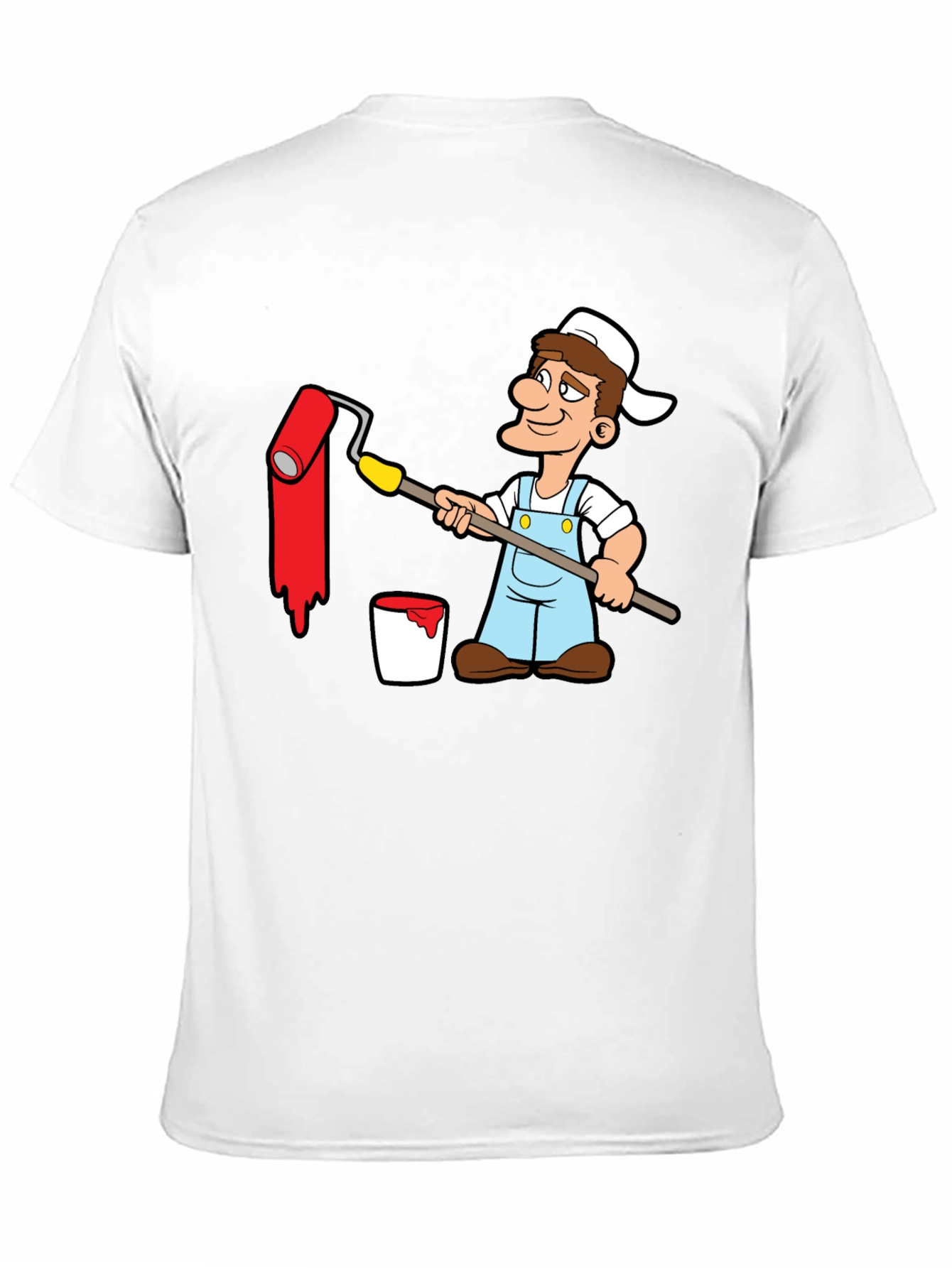 Painter Cartoon Graphic T-Shirt - Black