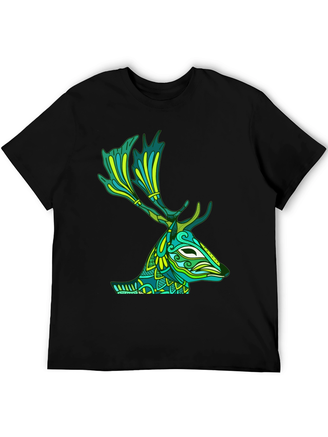Deer Head Graphic Tee - Artistic Wildlife Design